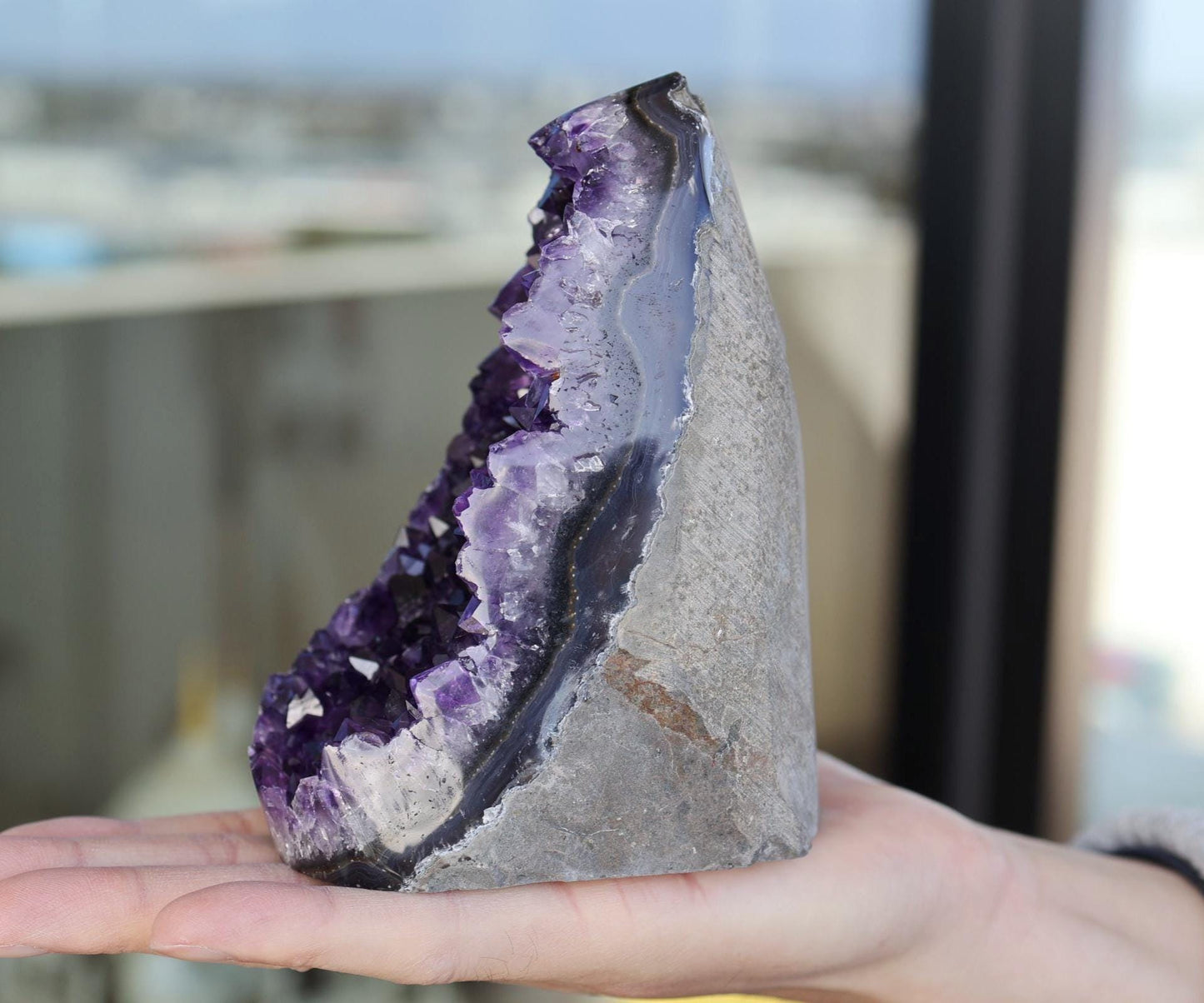 Natural Amethyst Geode Cluster 1085g – Raw Purple Crystal for Home Decor & Display