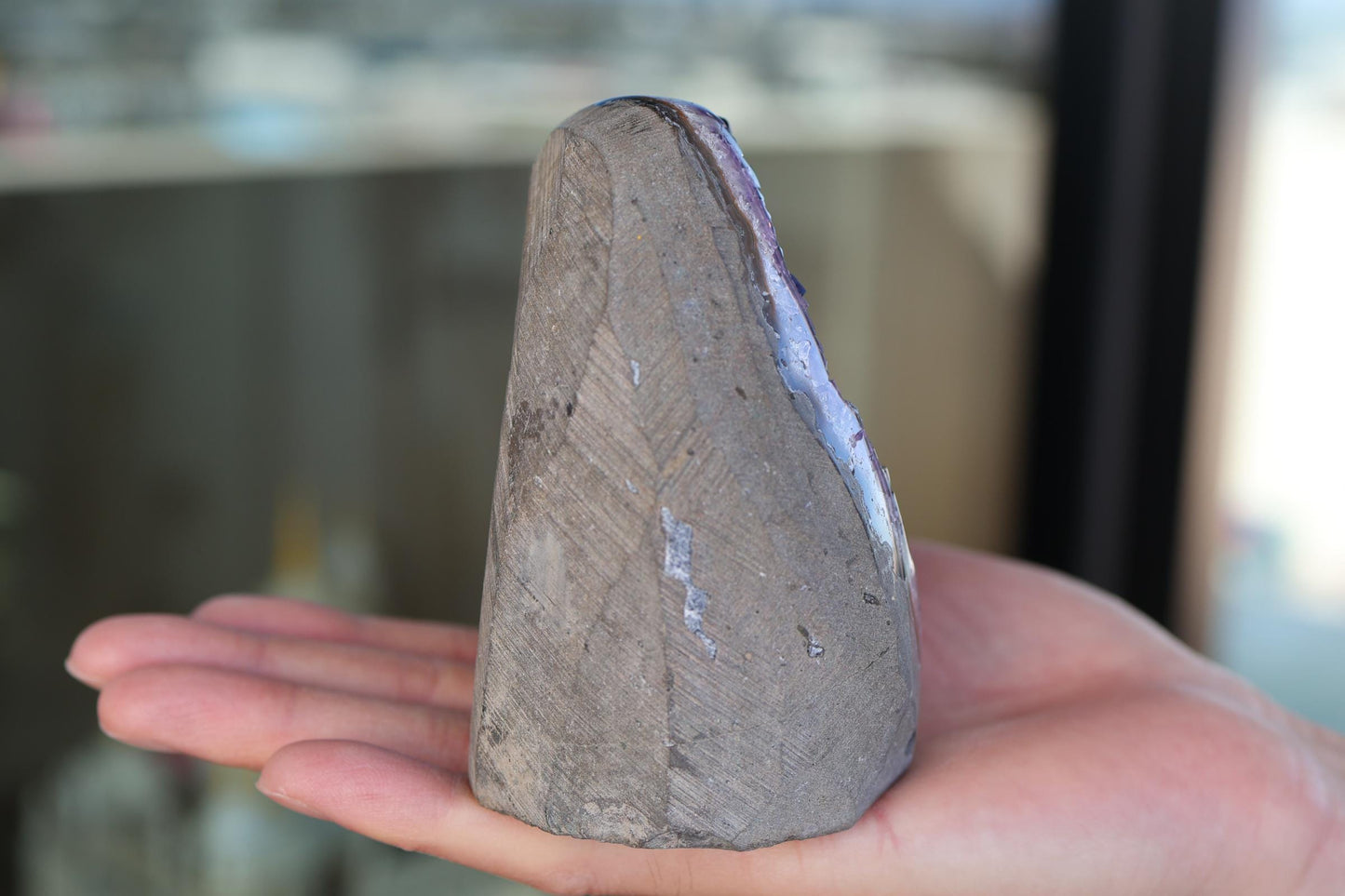 Natural Amethyst Geode 829g – Purple Crystal for Home Decor & Display