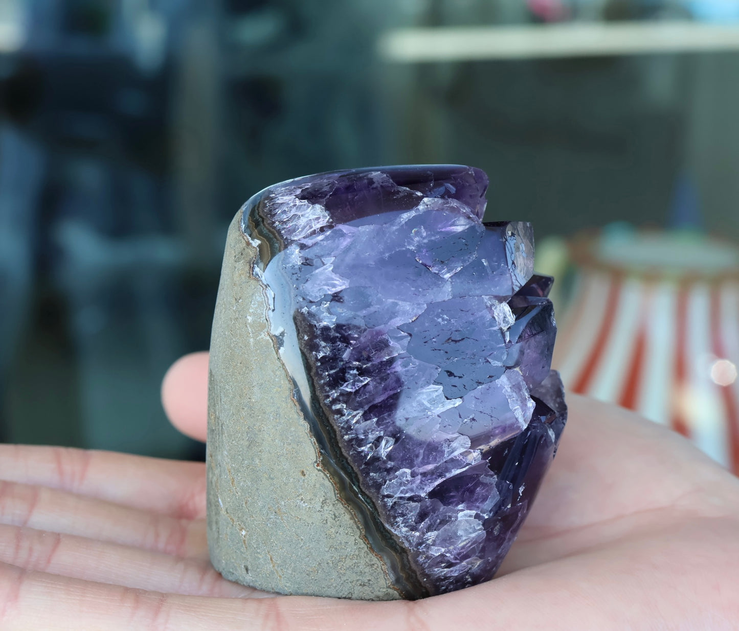 Natural Amethyst Geode Cluster – Deep Purple Crystal Display Piece 279g