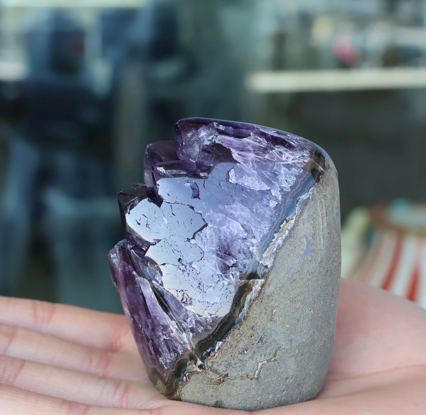Natural Amethyst Geode Cluster – Deep Purple Crystal Display Piece 279g