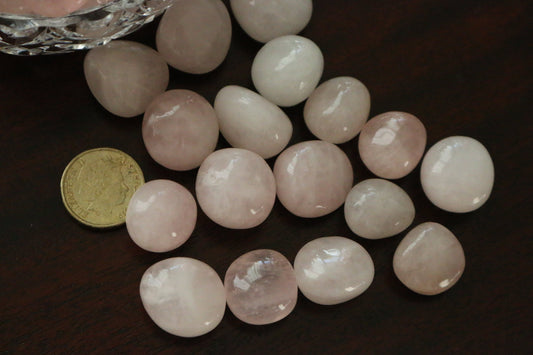 Rose Quartz Tumbled Stones – Small Polished Crystals, Unique Gift for Collectors