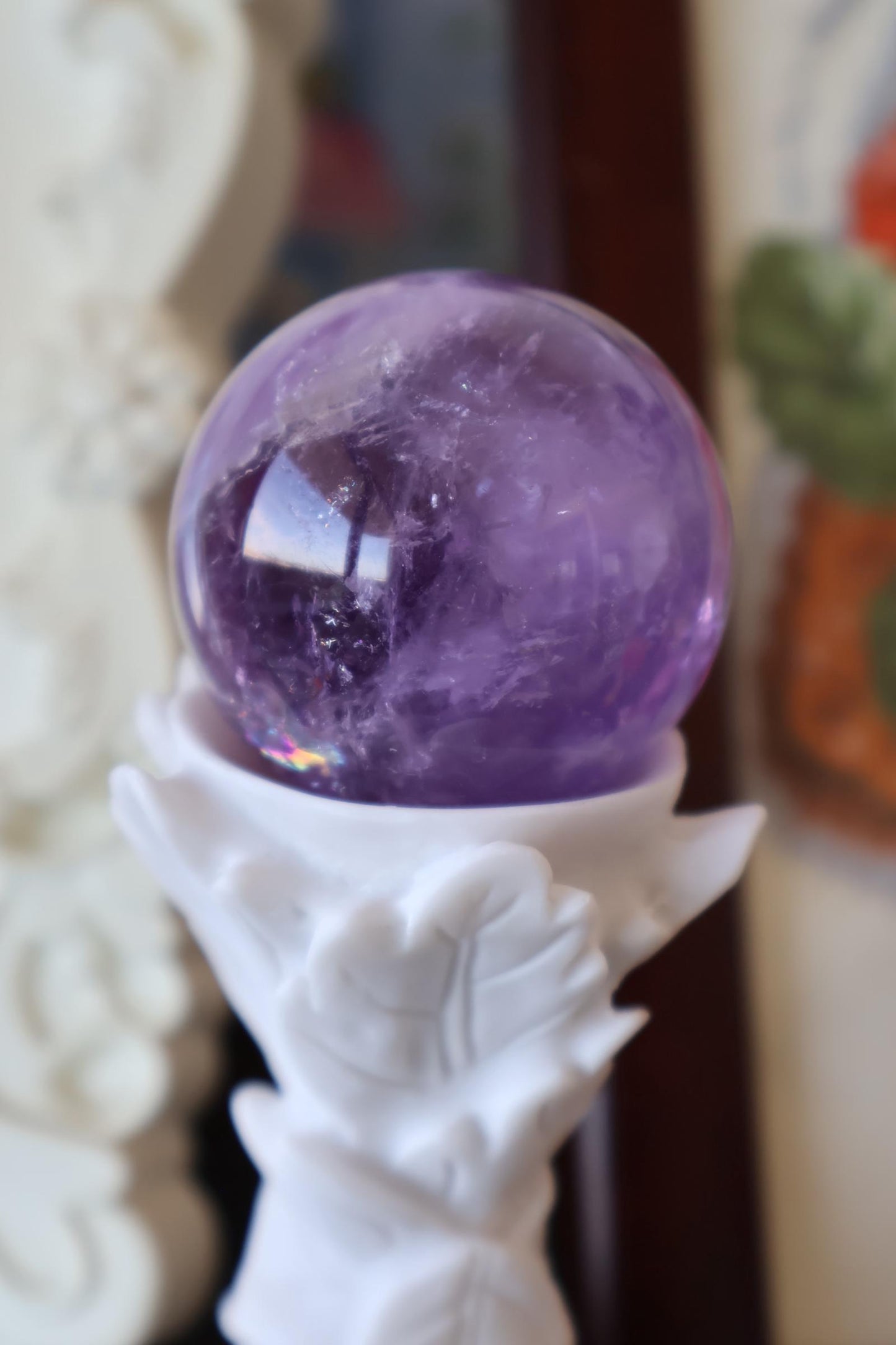 Natural Amethyst Crystal Ball 135g – Purple Sphere for Meditation & Home Decor