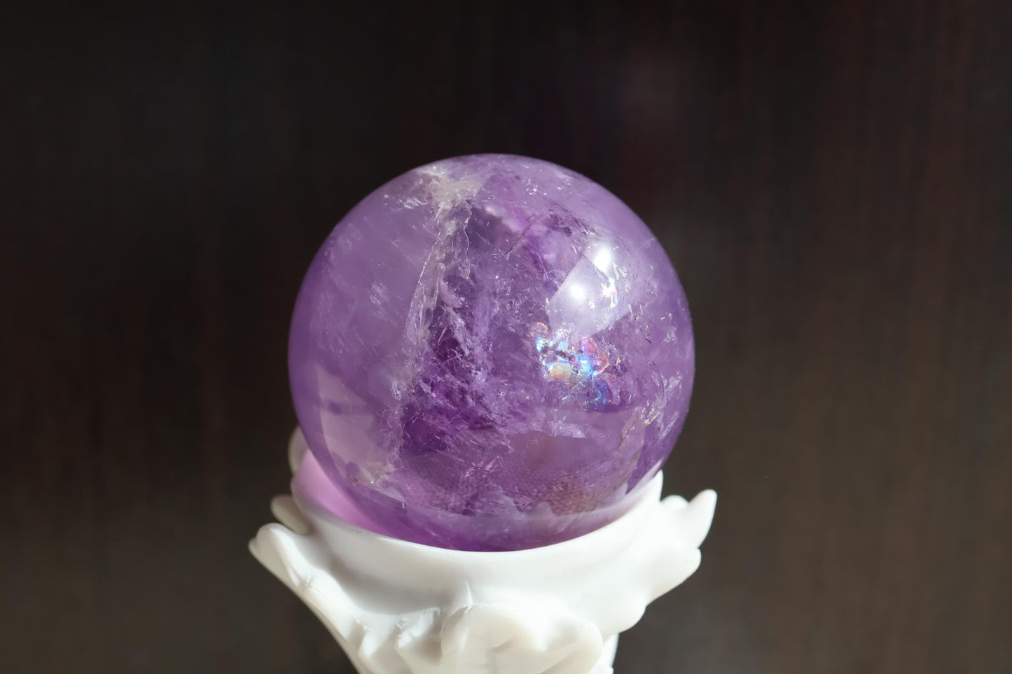 Natural Amethyst Crystal Ball 135g – Purple Sphere for Meditation & Home Decor
