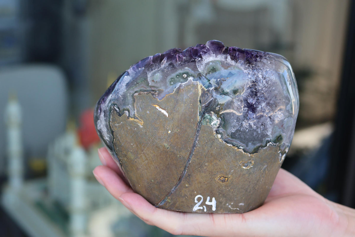 Premium Amethyst Geode 2466g – Large Natural Purple Crystal for Meditation & Decor