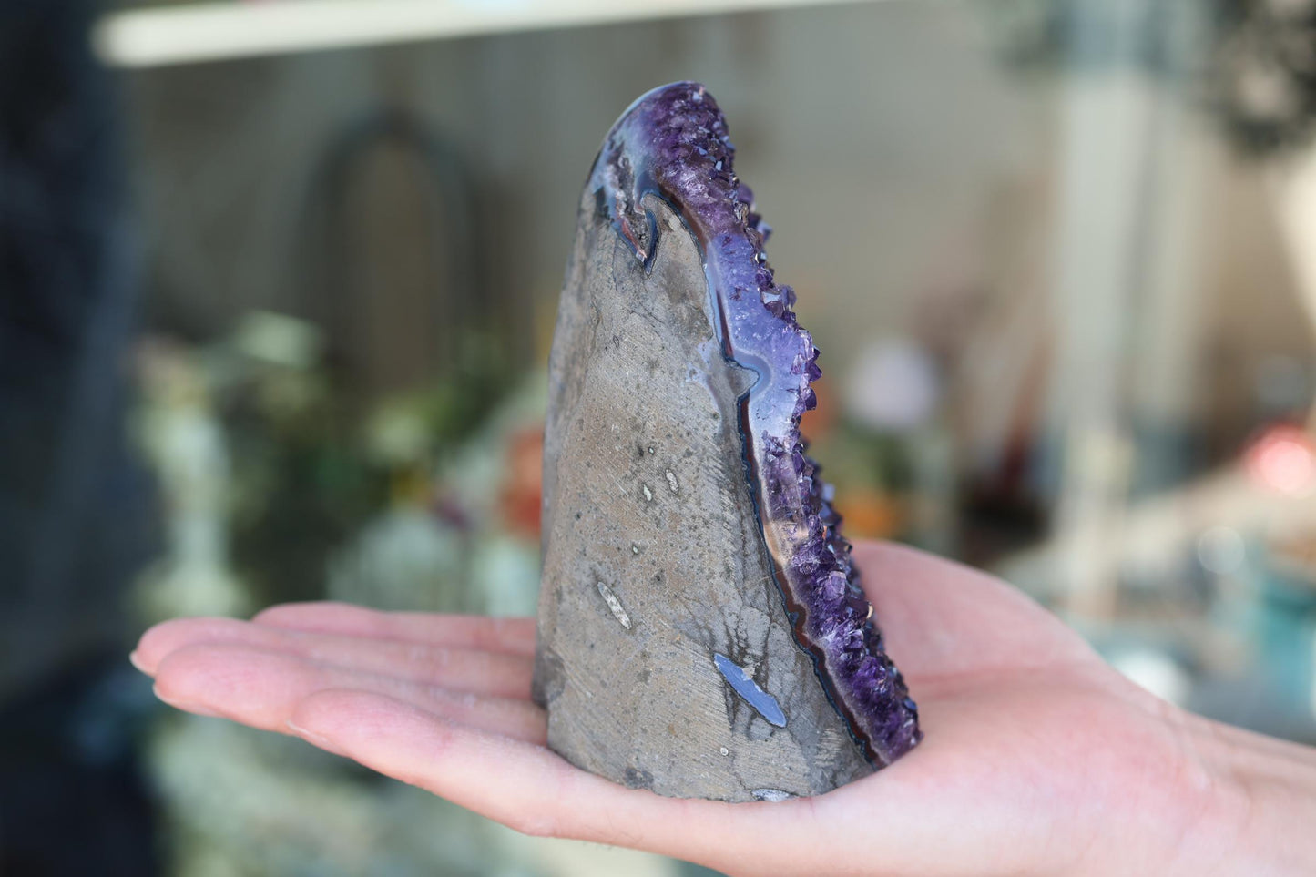 Natural Amethyst Geode Cluster 773g – Raw Purple Crystal for Home Decor & Display