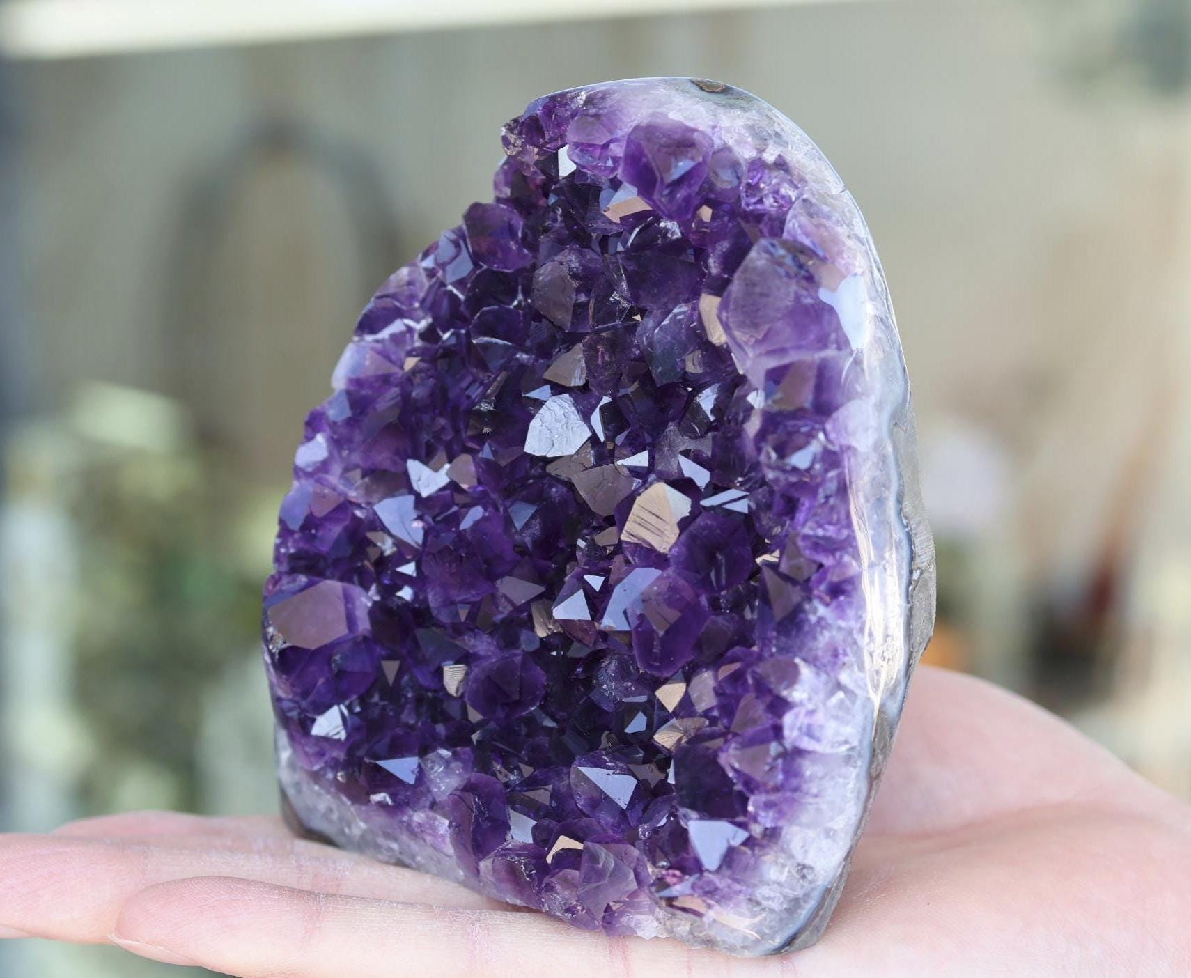 Amethyst Geode Cluster 934g, Large Purple Crystal Cluster, Natural Amethyst Specimen, Raw Quartz Crystal, Home Decor