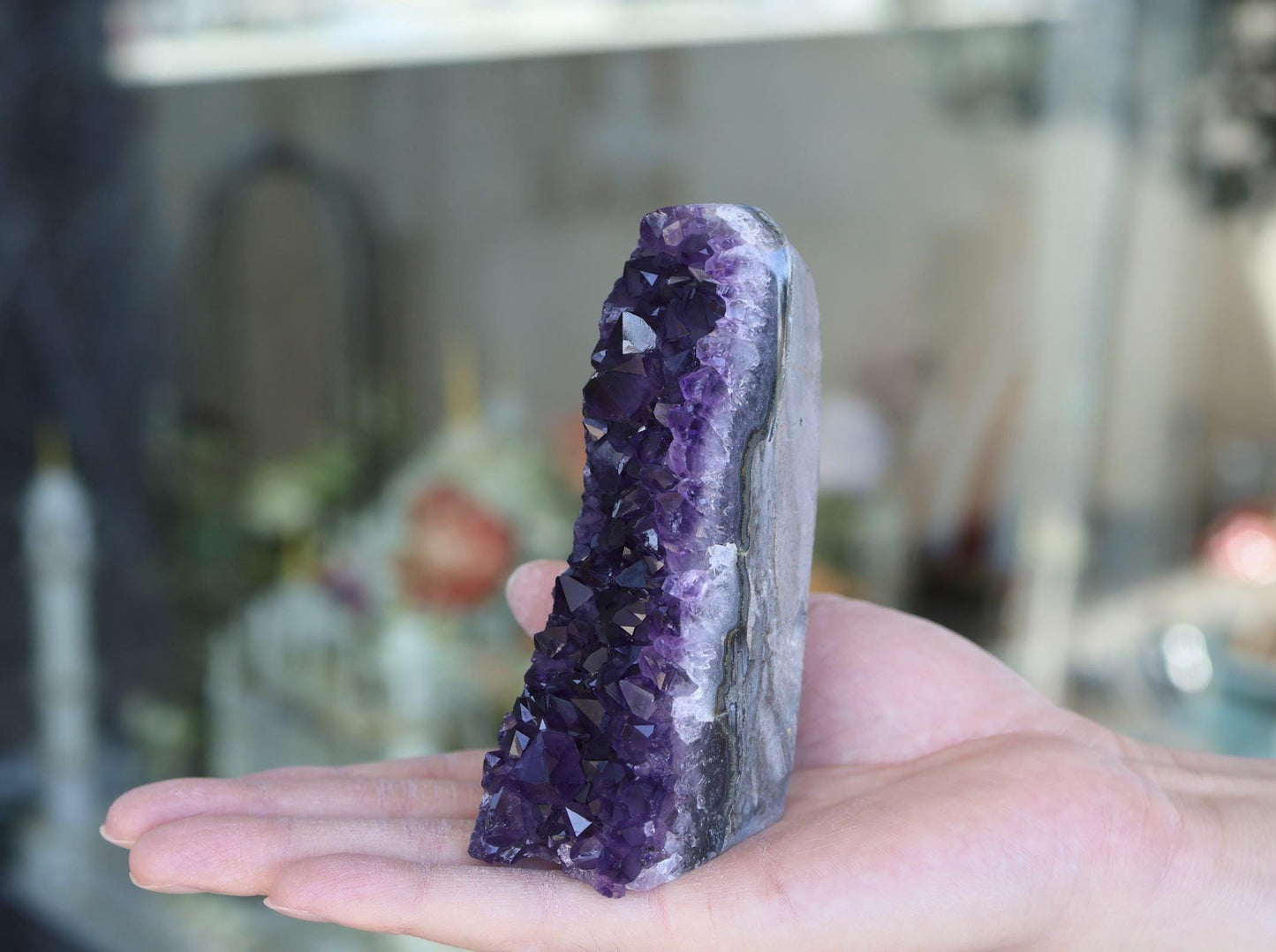 Premium Amethyst Geode 449g – Natural Purple Crystal Cluster for Meditation & Decor