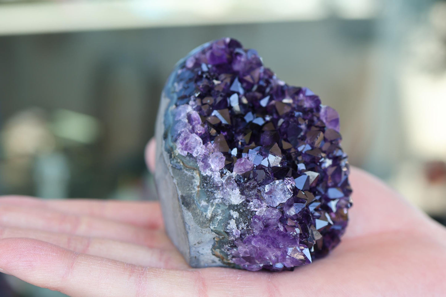 Natural Amethyst Geode Cluster 287g – Raw Purple Crystal for Home Decor & Display