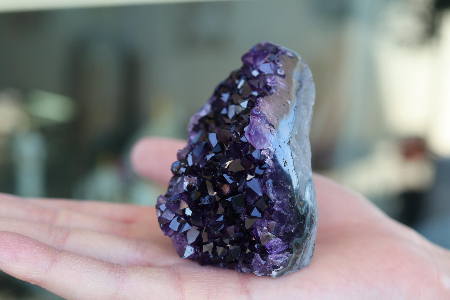 Natural Amethyst Geode Cluster 287g – Raw Purple Crystal for Home Decor & Display