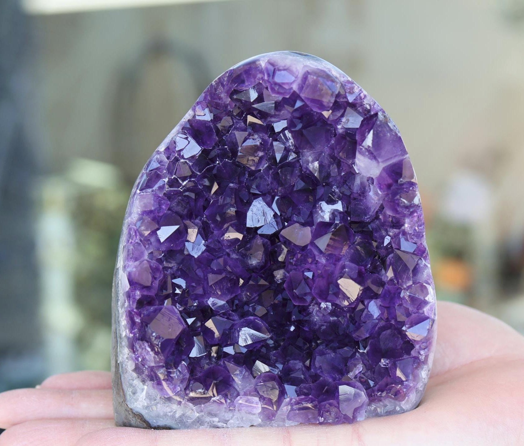 Amethyst Geode Cluster 934g, Large Purple Crystal Cluster, Natural Amethyst Specimen, Raw Quartz Crystal, Home Decor