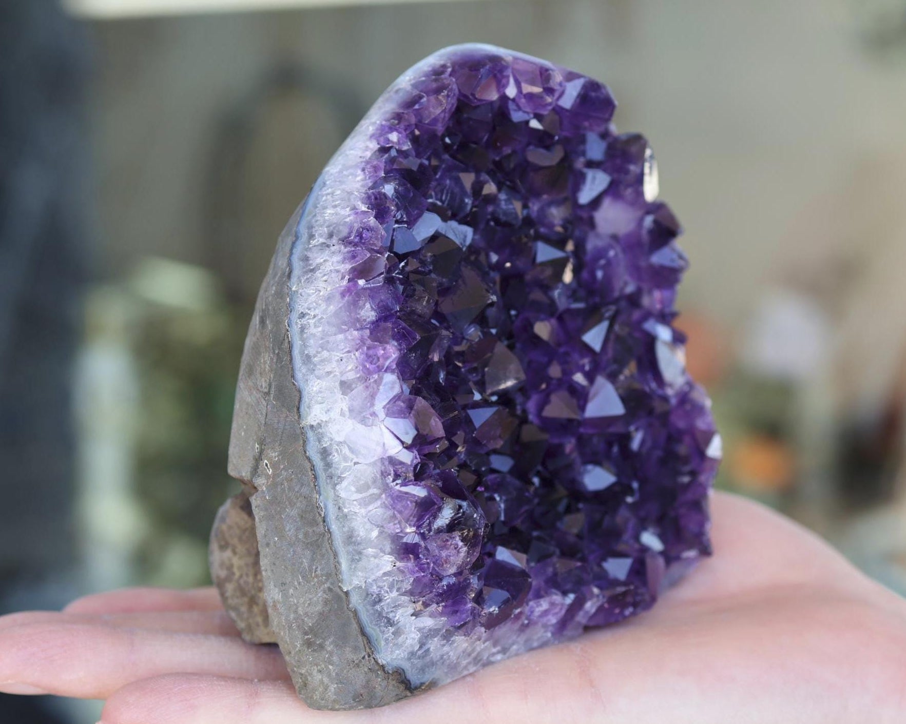 Amethyst Geode Cluster 934g, Large Purple Crystal Cluster, Natural Amethyst Specimen, Raw Quartz Crystal, Home Decor