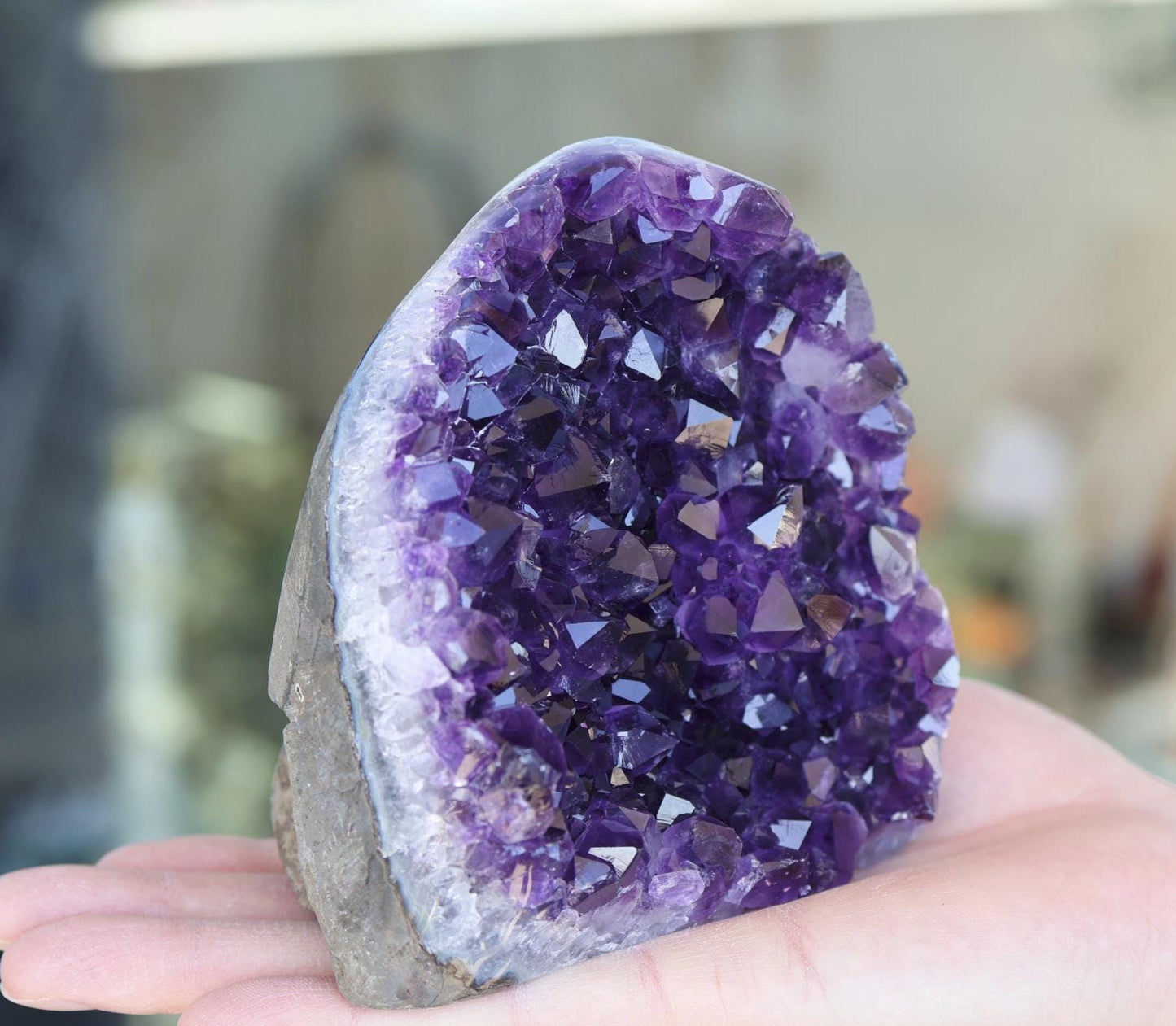 Amethyst Geode Cluster 934g, Large Purple Crystal Cluster, Natural Amethyst Specimen, Raw Quartz Crystal, Home Decor