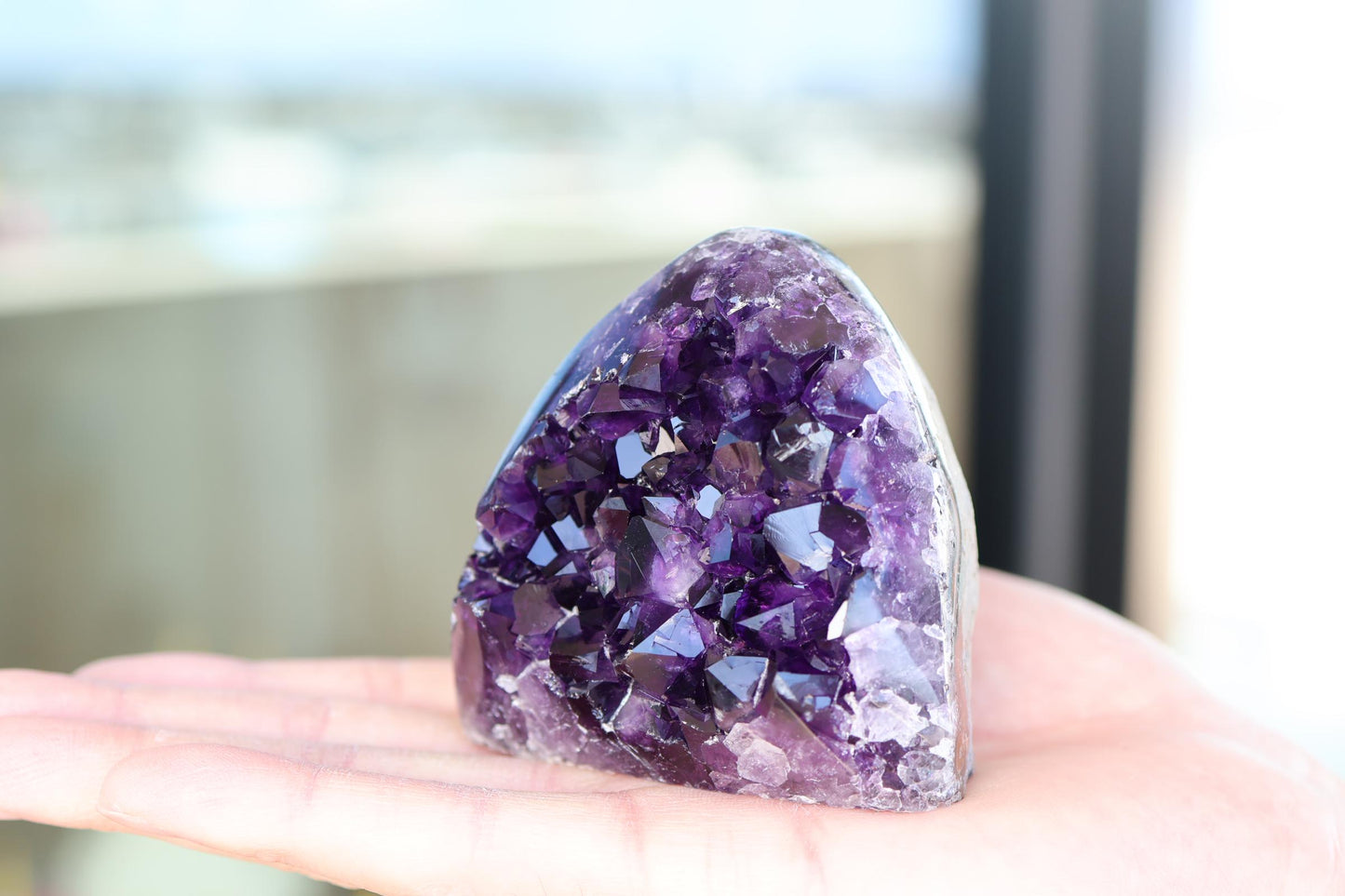 Natural Amethyst Geode 355g – Purple Crystal for Meditation & Home Decor