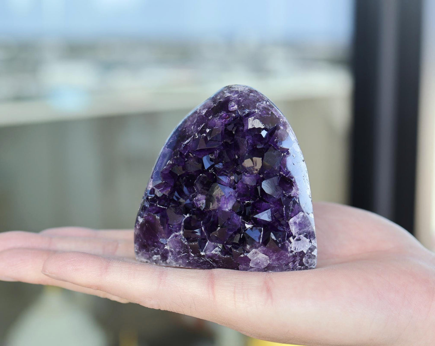 Natural Amethyst Geode 355g – Purple Crystal for Meditation & Home Decor