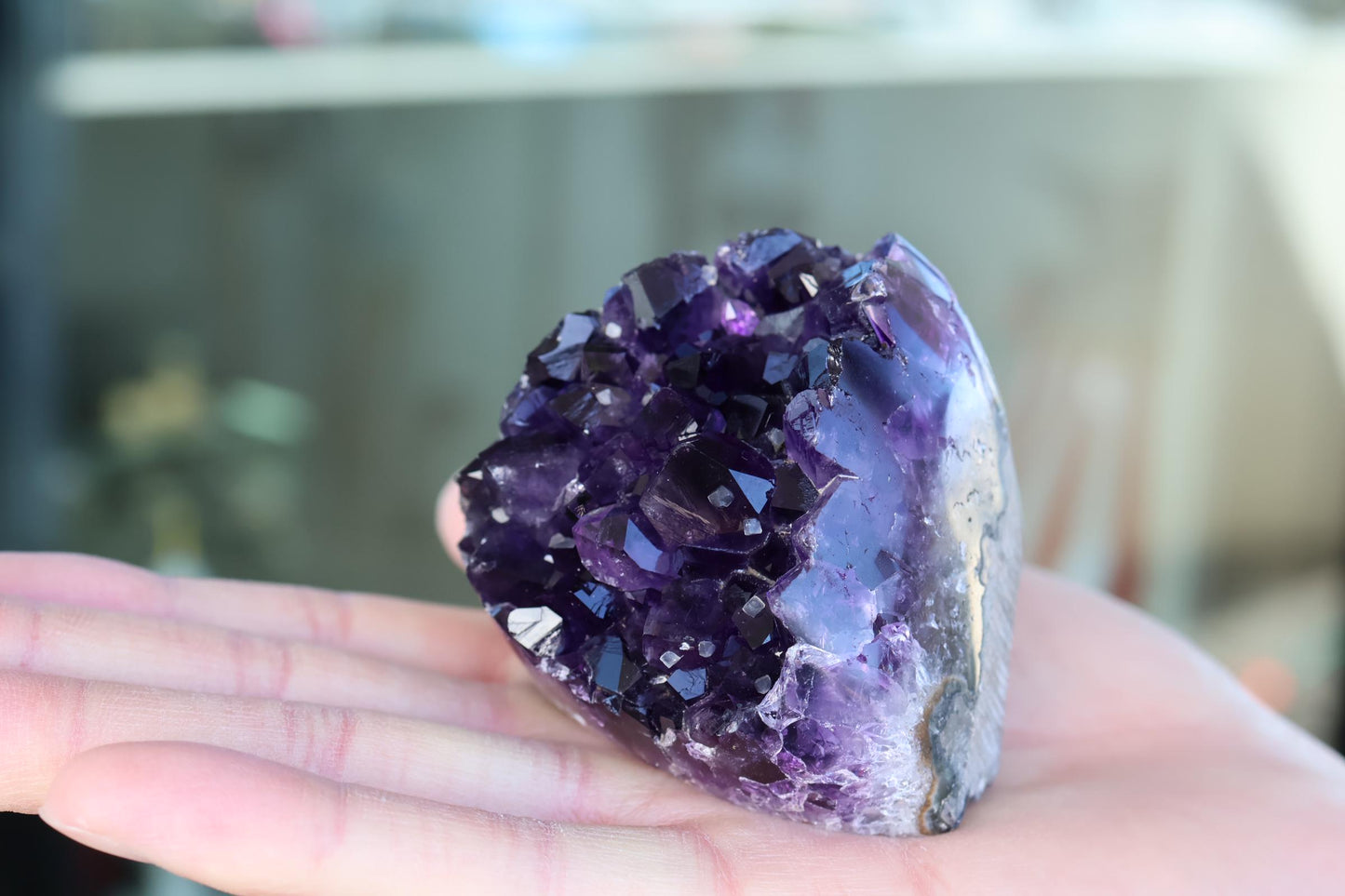 Natural Amethyst Geode Cluster 304g – Raw Purple Crystal for Home Decor & Display