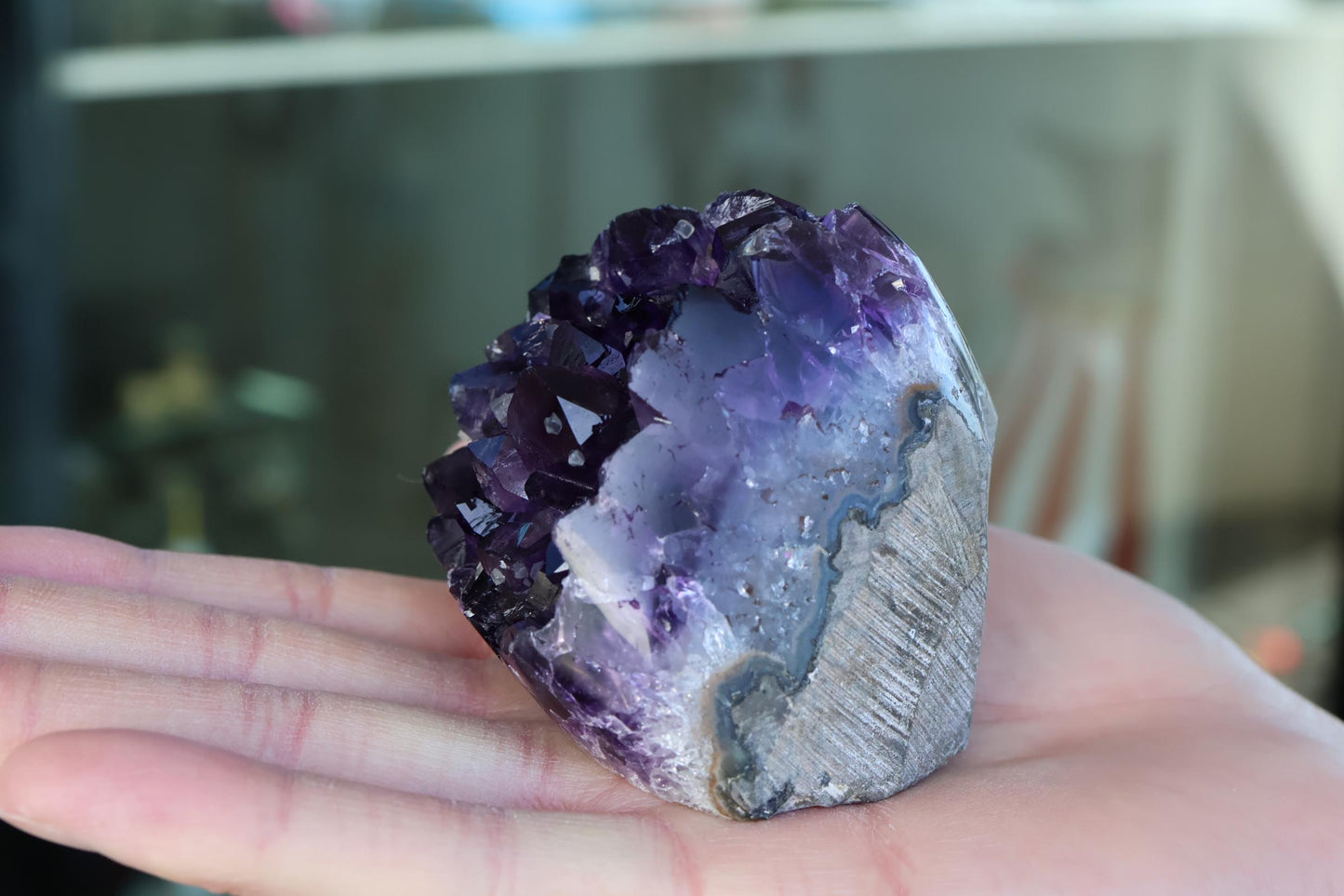 Natural Amethyst Geode Cluster 304g – Raw Purple Crystal for Home Decor & Display