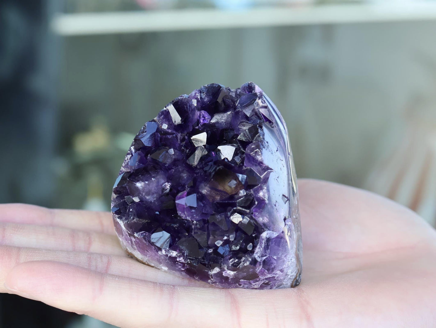Natural Amethyst Geode Cluster 304g – Raw Purple Crystal for Home Decor & Display