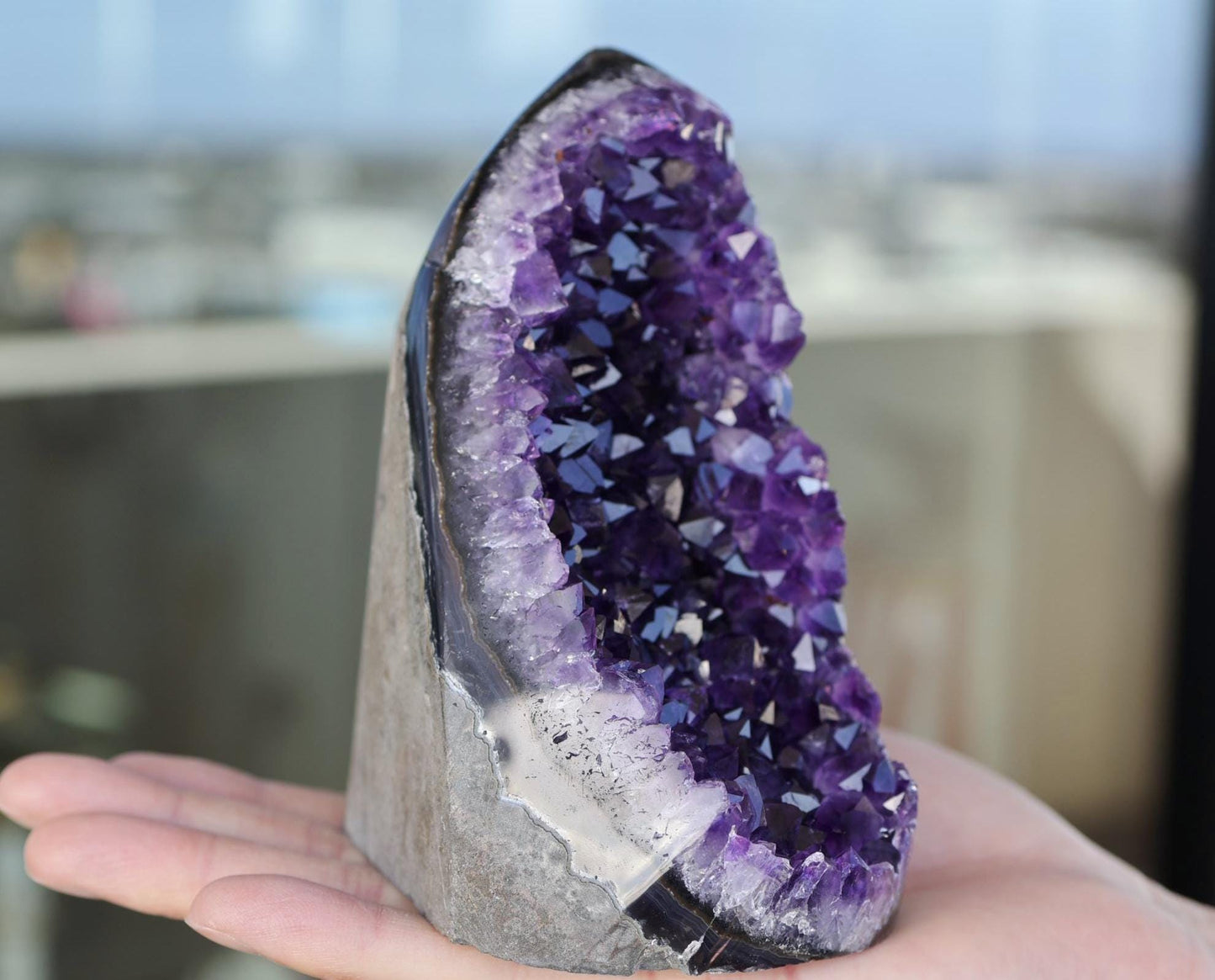 Natural Amethyst Geode Cluster 1085g – Raw Purple Crystal for Home Decor & Display