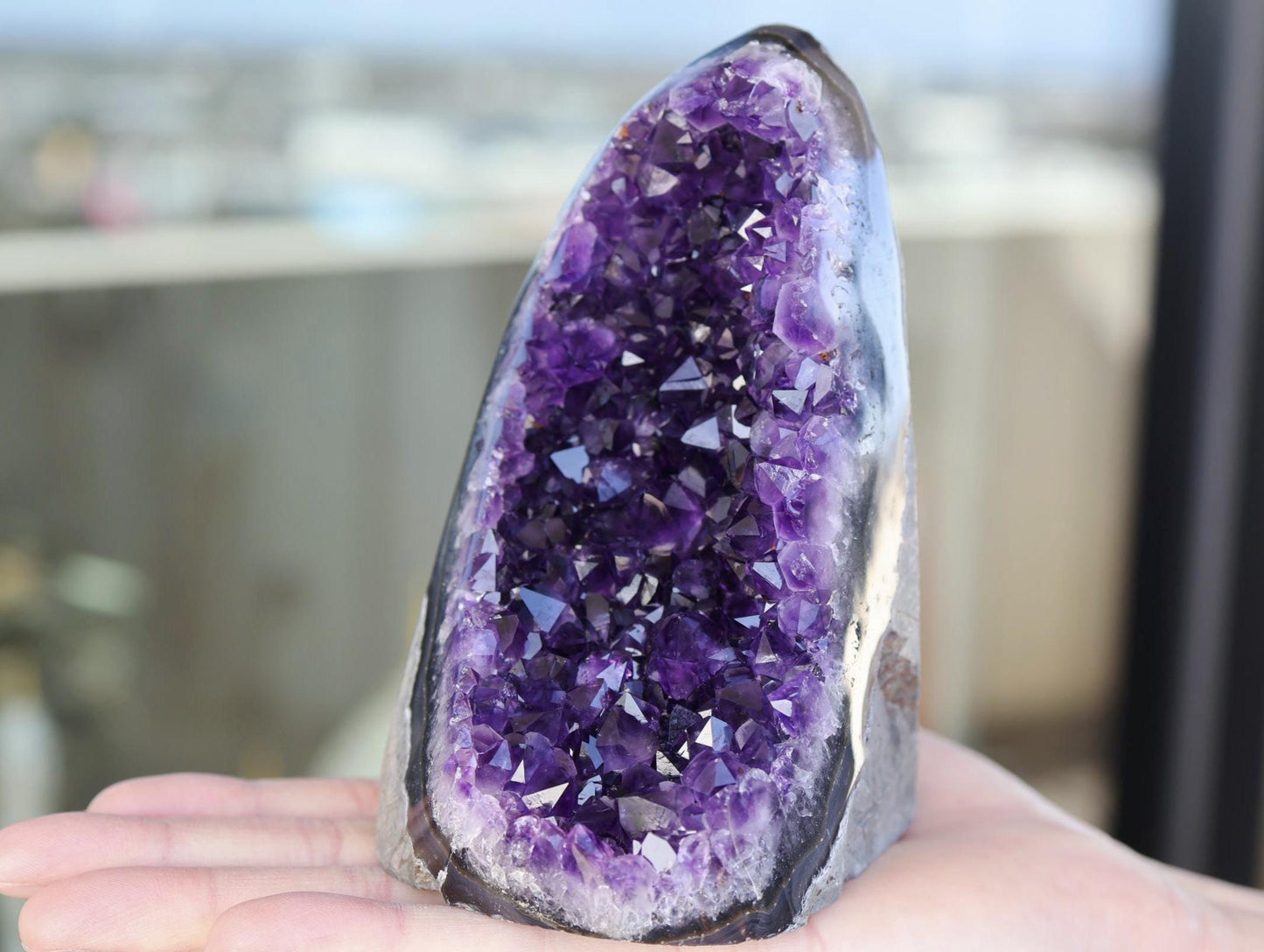 Natural Amethyst Geode Cluster 1085g – Raw Purple Crystal for Home Decor & Display