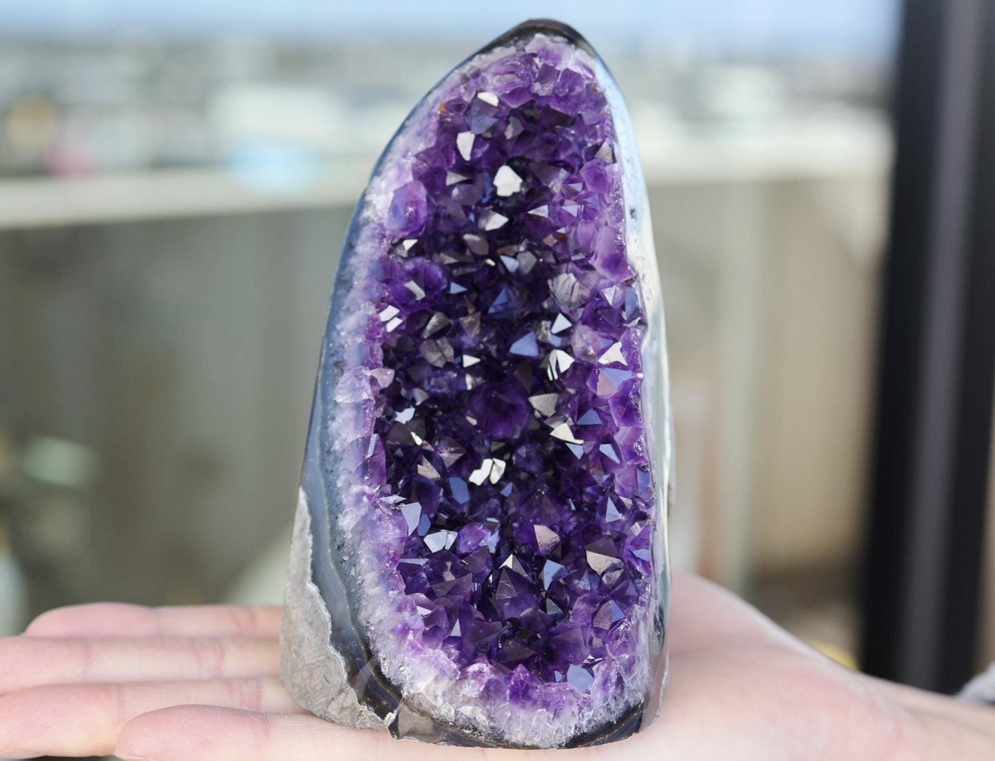 Natural Amethyst Geode Cluster 1085g – Raw Purple Crystal for Home Decor & Display