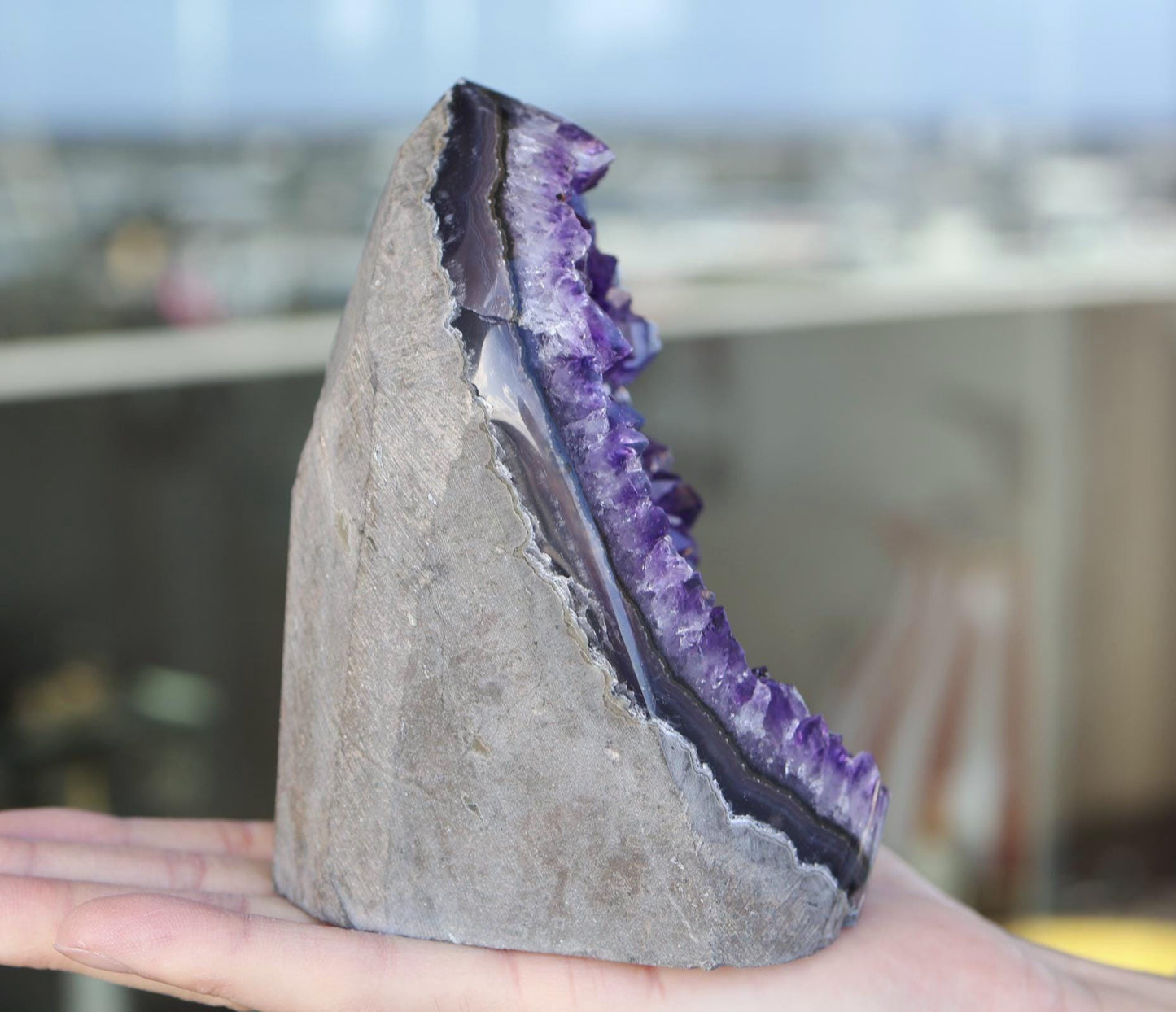 Natural Amethyst Geode Cluster 1085g – Raw Purple Crystal for Home Decor & Display