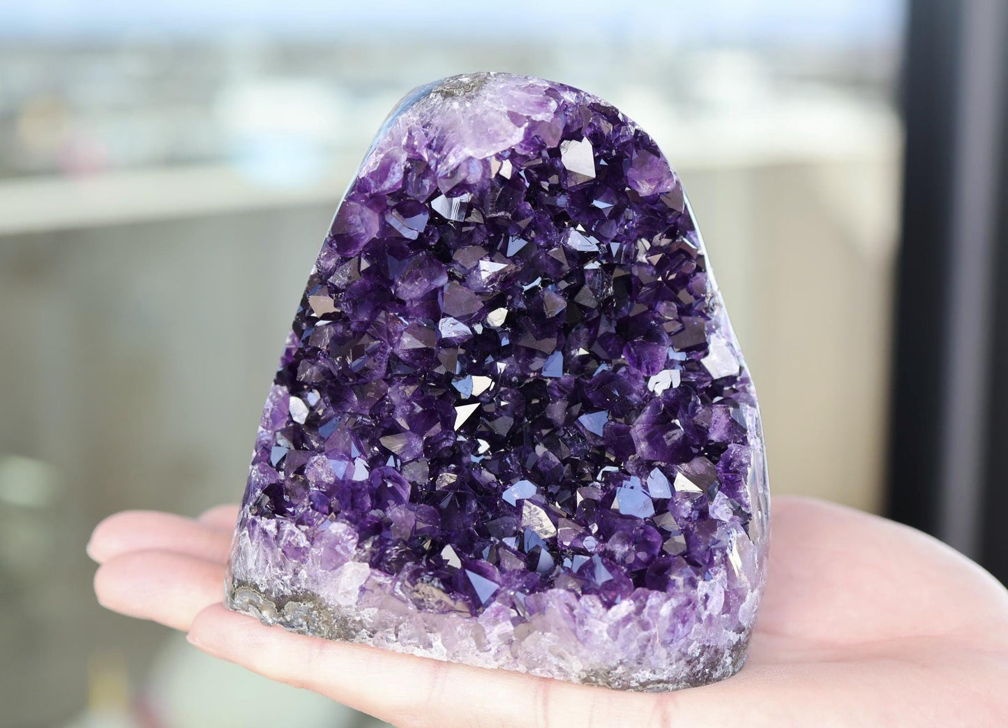 Natural Amethyst Geode Cluster 1080g – Purple Crystal for Home Decor & Display