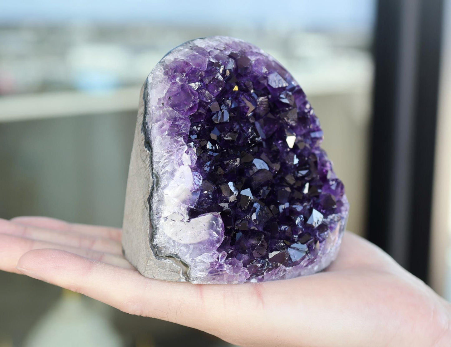 Natural Amethyst Geode Cluster 764g – Raw Purple Crystal for Home Decor & Display