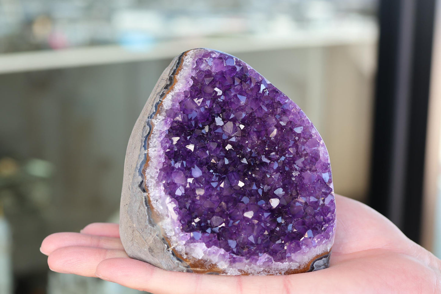 Natural Amethyst Geode 829g – Purple Crystal for Home Decor & Display