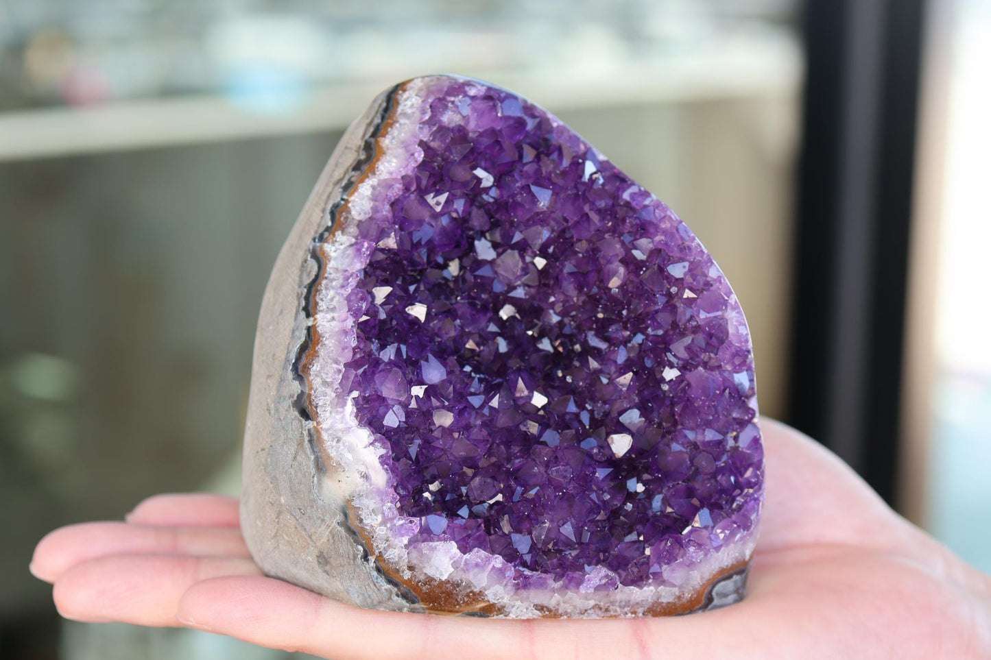 Natural Amethyst Geode 829g – Purple Crystal for Home Decor & Display