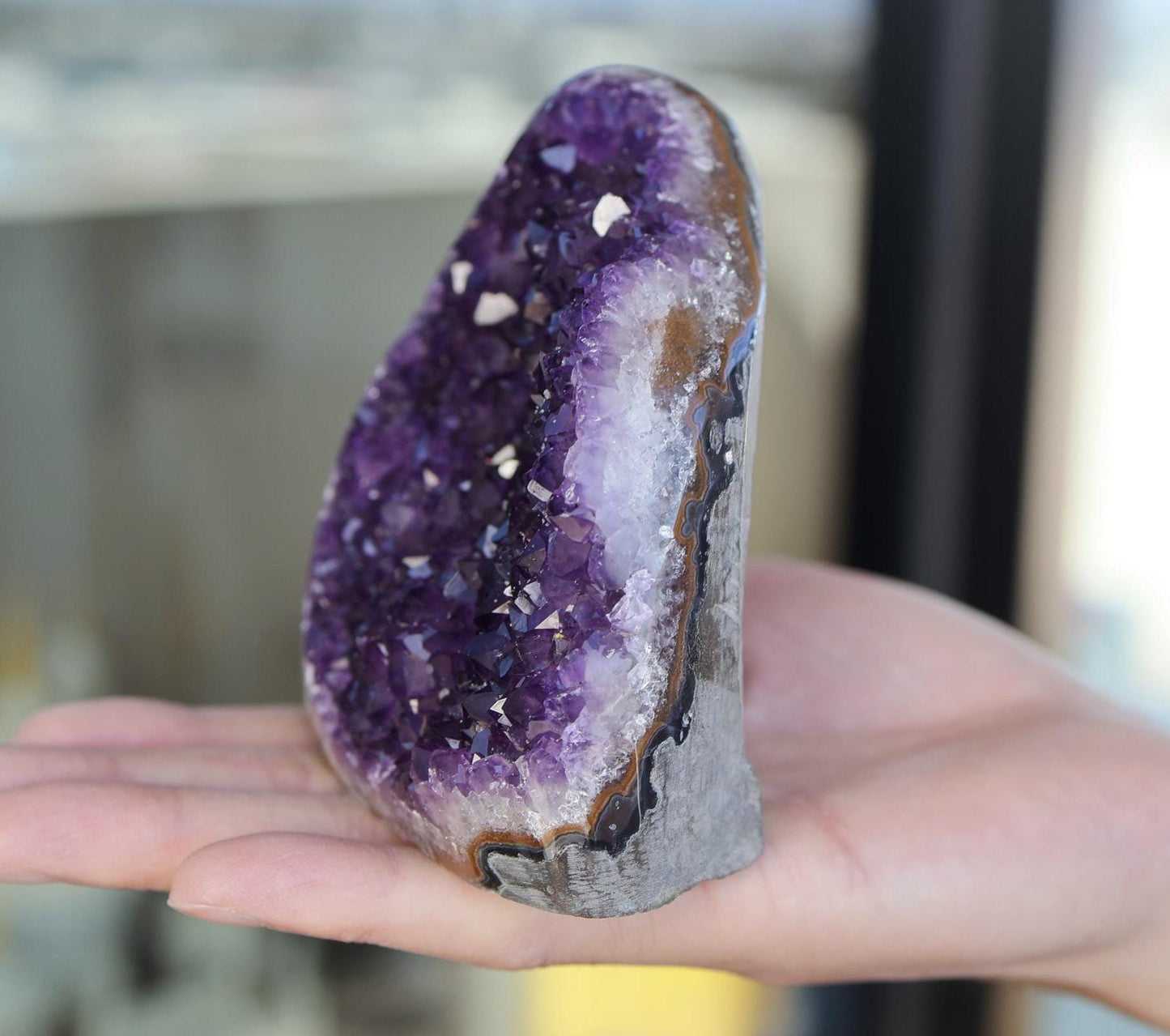 Natural Amethyst Geode 829g – Purple Crystal for Home Decor & Display