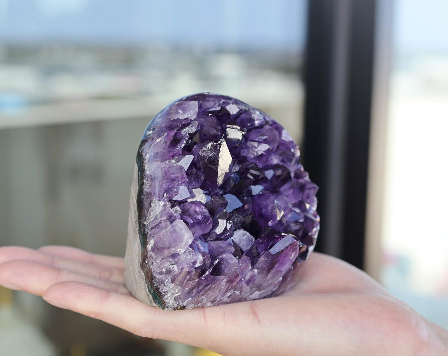 Natural Amethyst Geode Cluster 842g – Raw Purple Crystal for Home Decor & Display