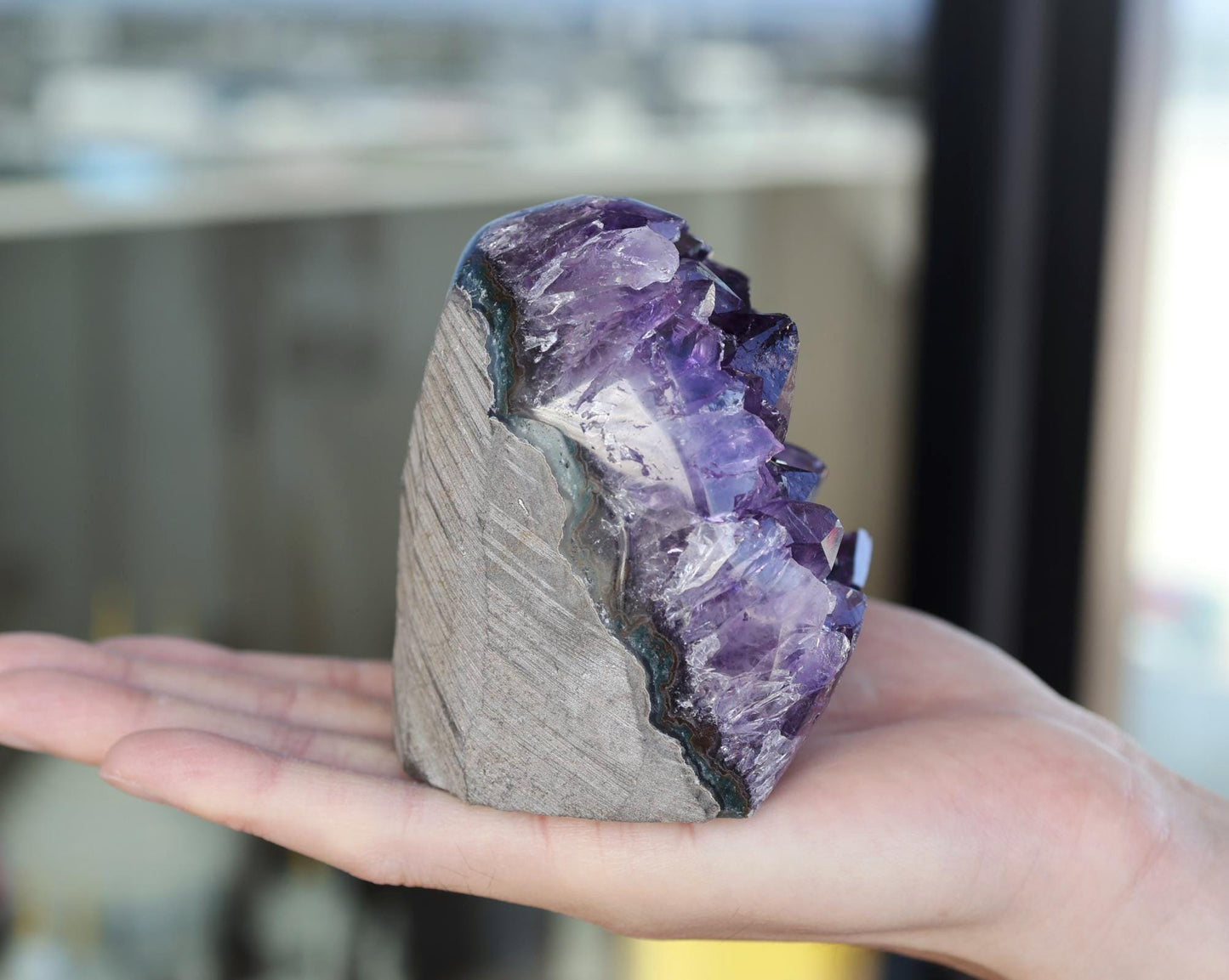 Natural Amethyst Geode Cluster 842g – Raw Purple Crystal for Home Decor & Display