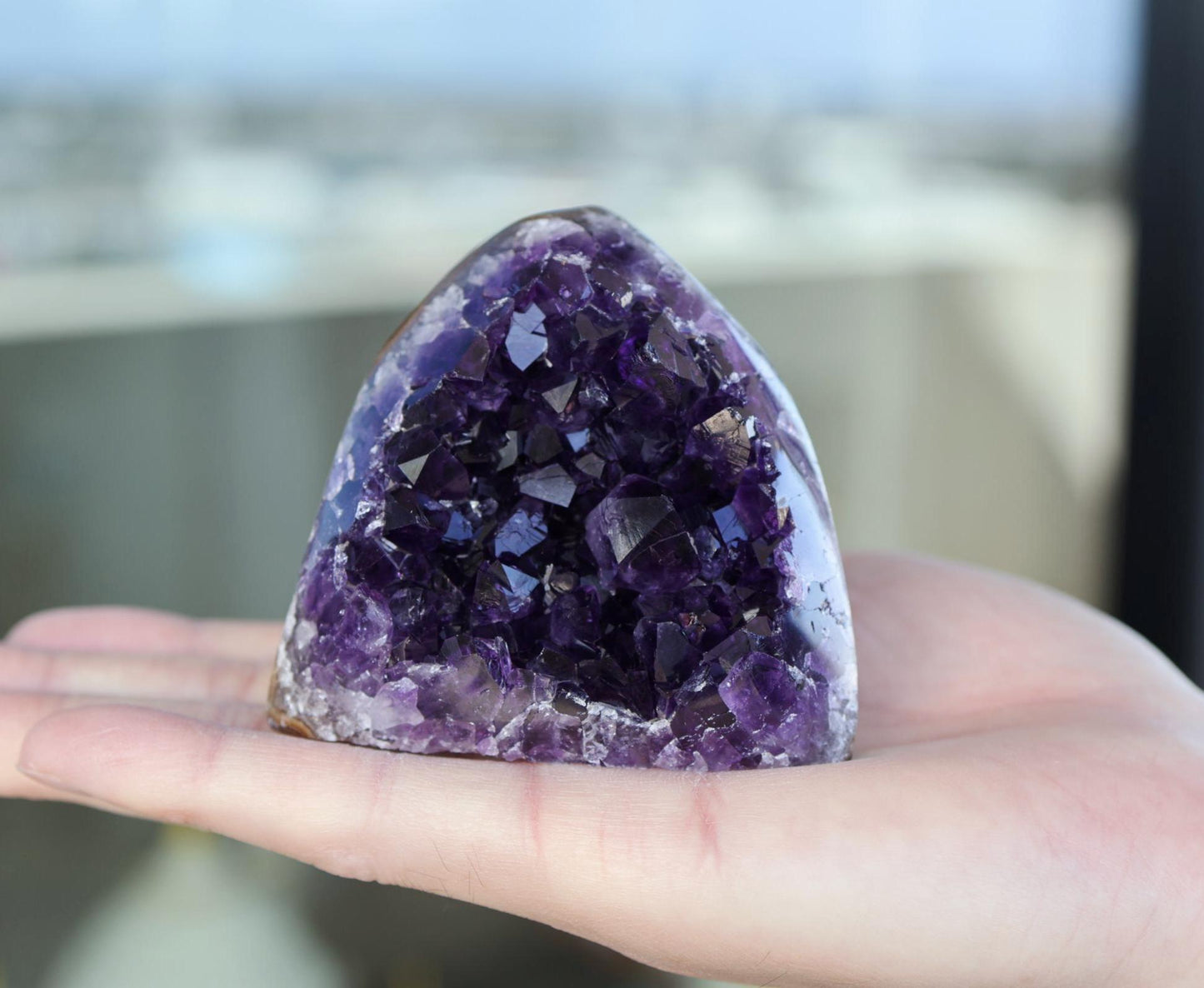 Natural Amethyst Geode Cluster 339g – Raw Purple Crystal for Home Decor & Display