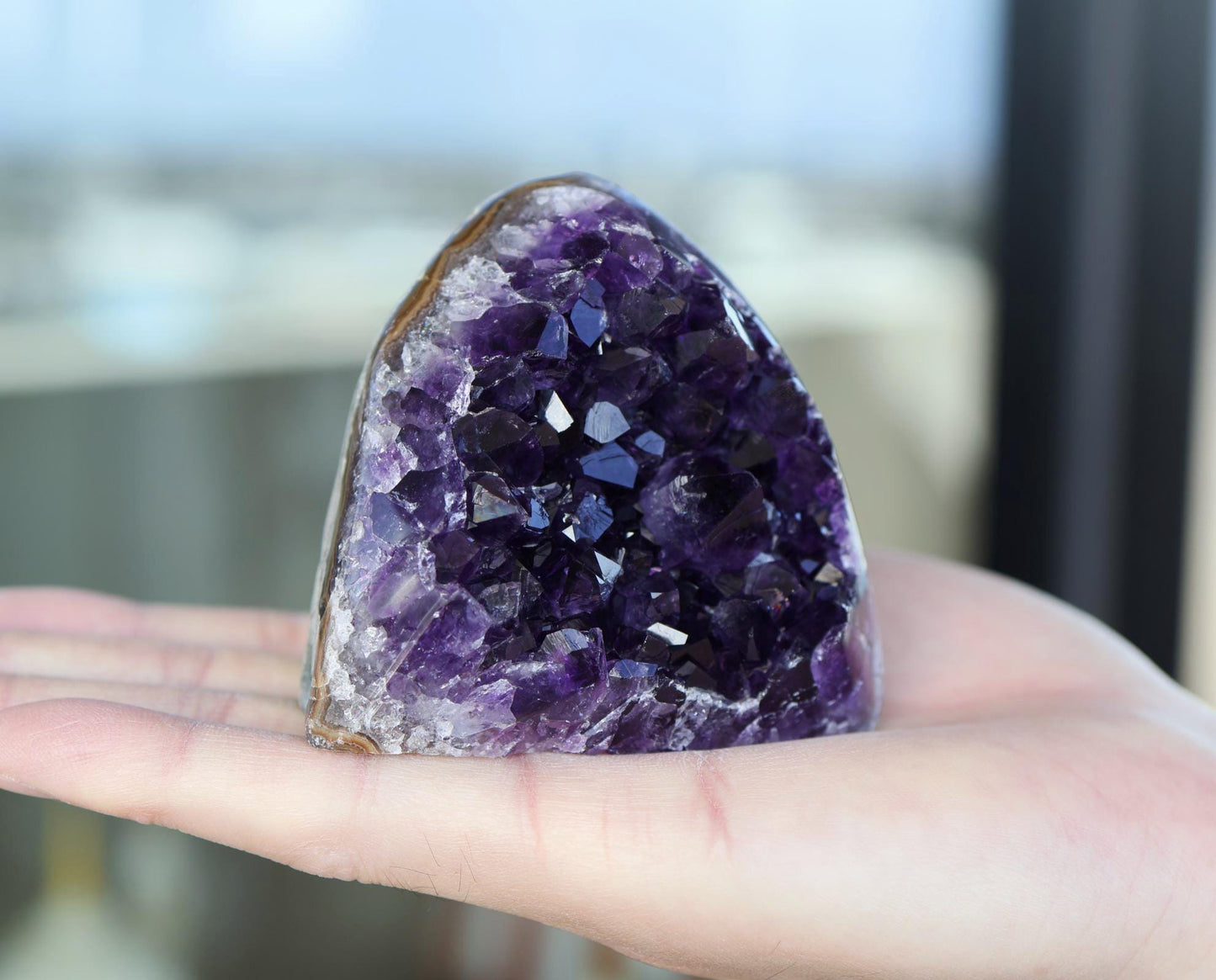 Natural Amethyst Geode Cluster 339g – Raw Purple Crystal for Home Decor & Display