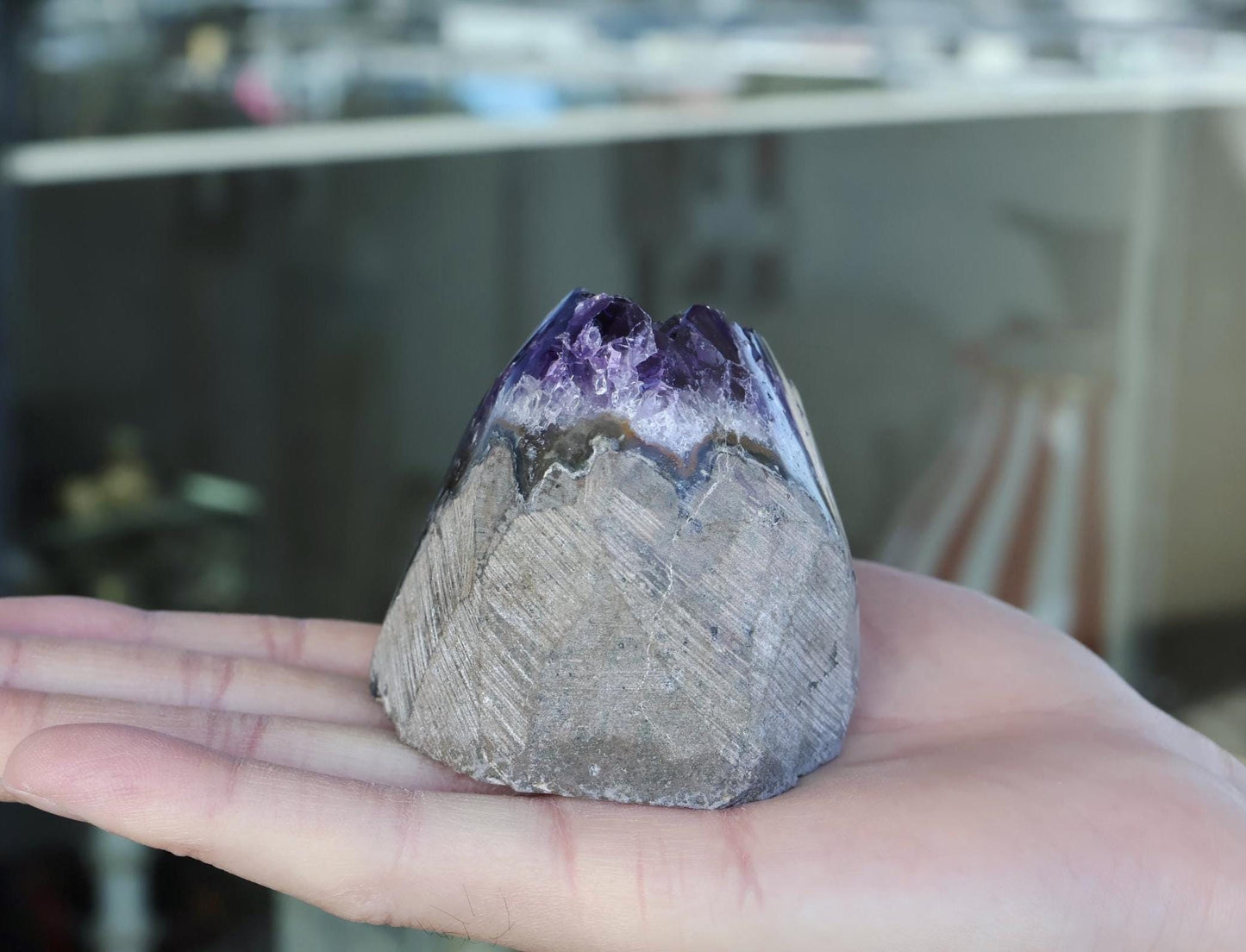 Natural Amethyst Geode Cluster 304g – Raw Purple Crystal for Home Decor & Display