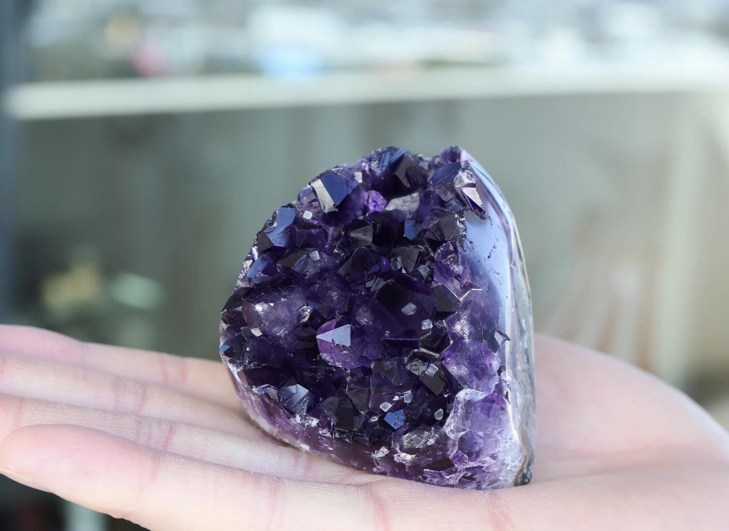 Natural Amethyst Geode Cluster 304g – Raw Purple Crystal for Home Decor & Display