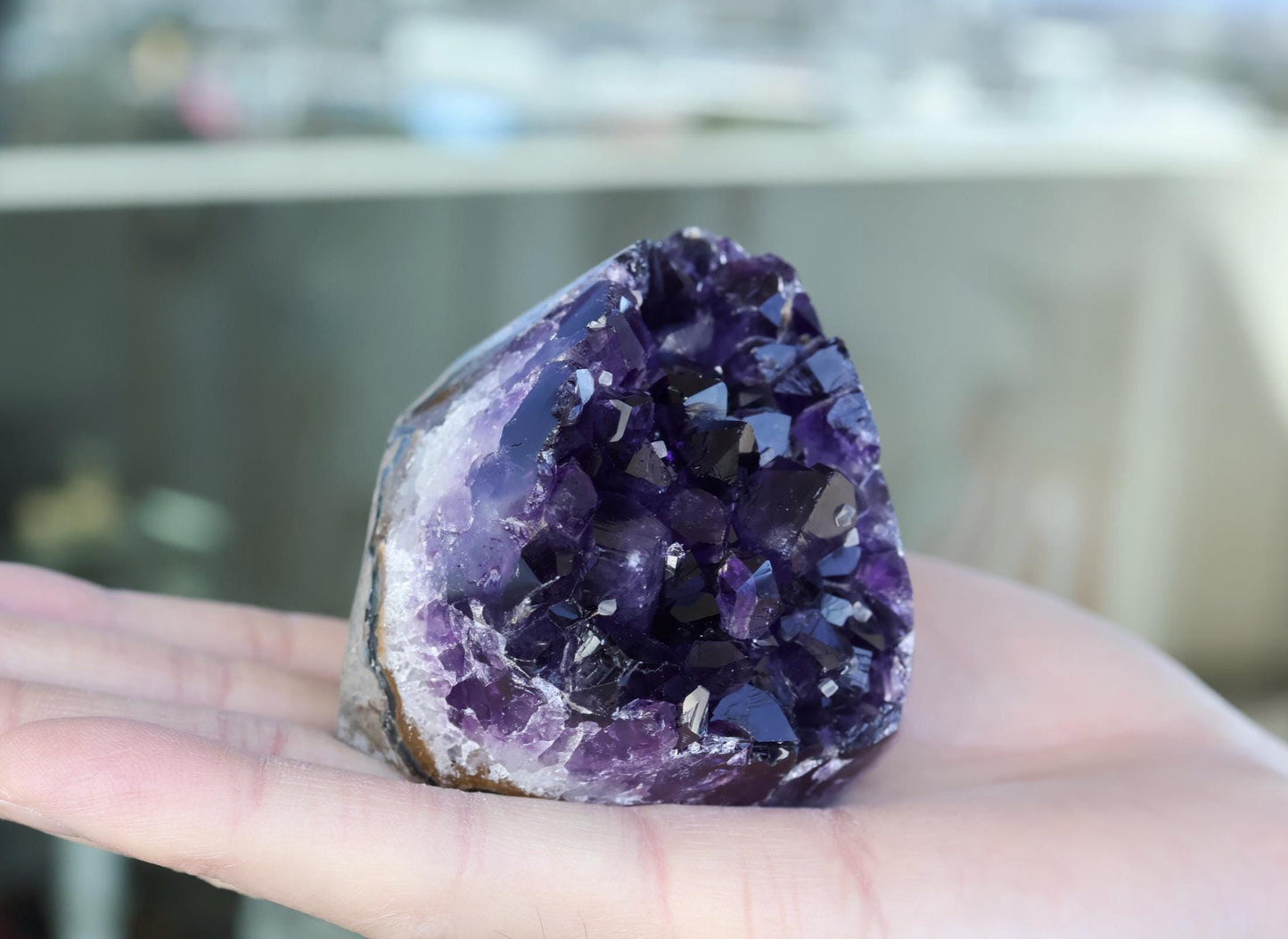 Natural Amethyst Geode Cluster 304g – Raw Purple Crystal for Home Decor & Display