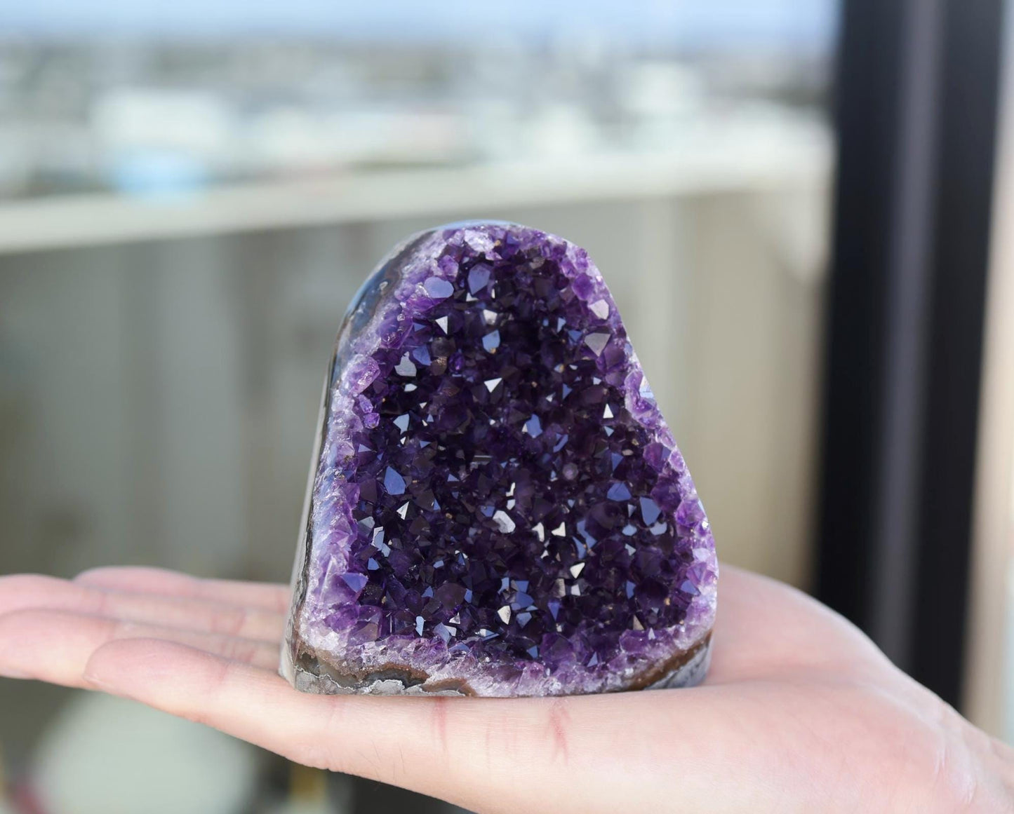 Natural Amethyst Geode 555g – Purple Crystal for Home Decor & Display