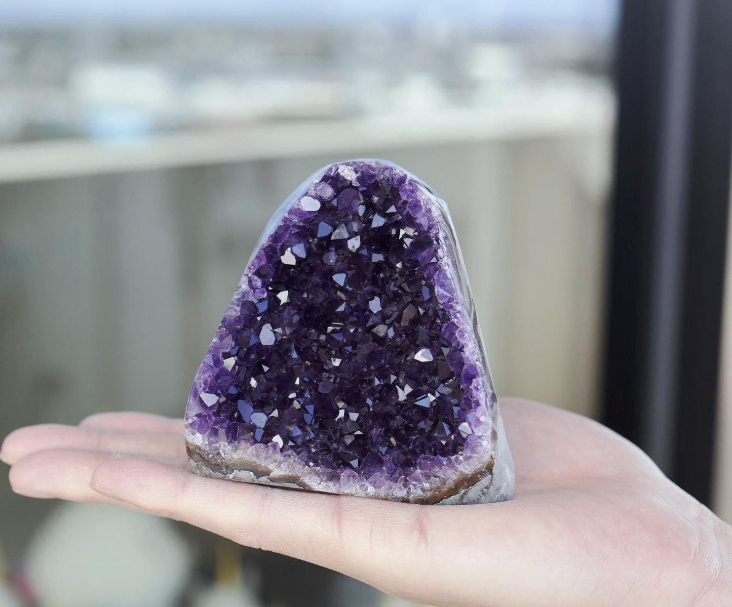 Natural Amethyst Geode 555g – Purple Crystal for Home Decor & Display
