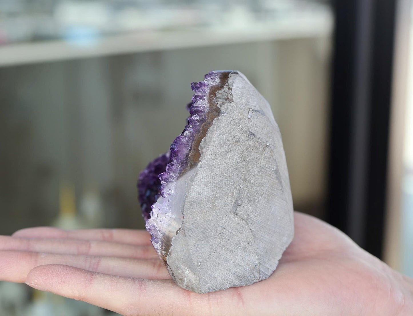 Natural Amethyst Geode 555g – Purple Crystal for Home Decor & Display