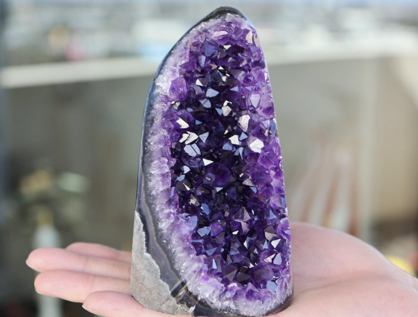 Natural Amethyst Geode Cluster 1085g – Raw Purple Crystal for Home Decor & Display