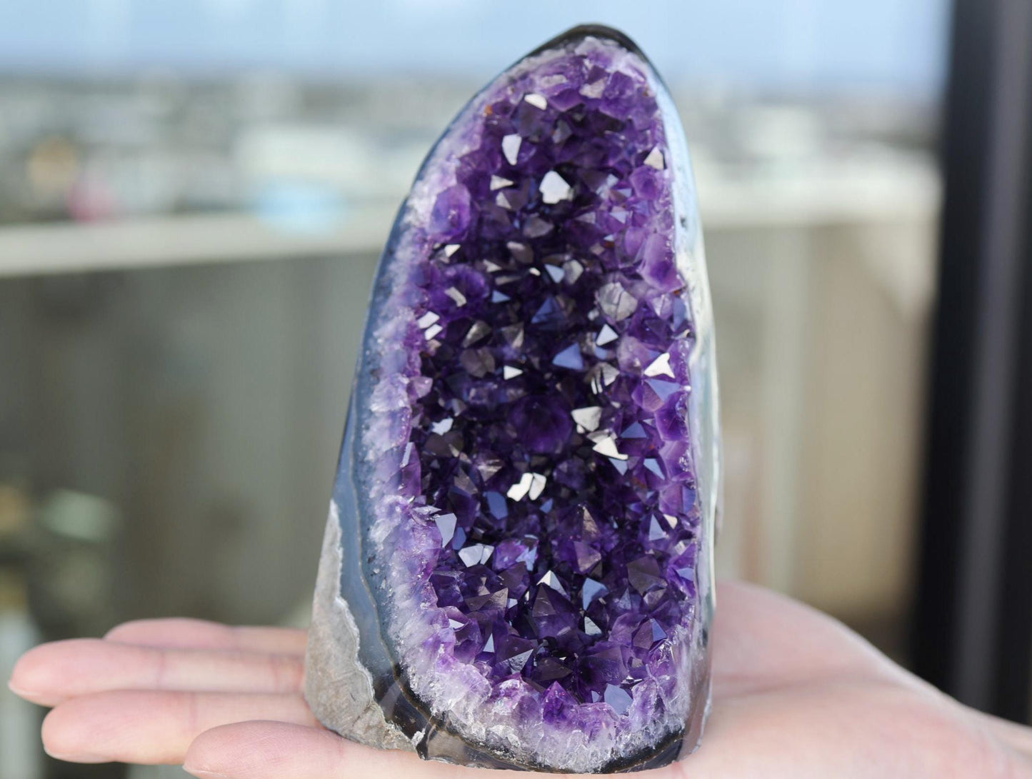 Natural Amethyst Geode Cluster 1085g – Raw Purple Crystal for Home Decor & Display