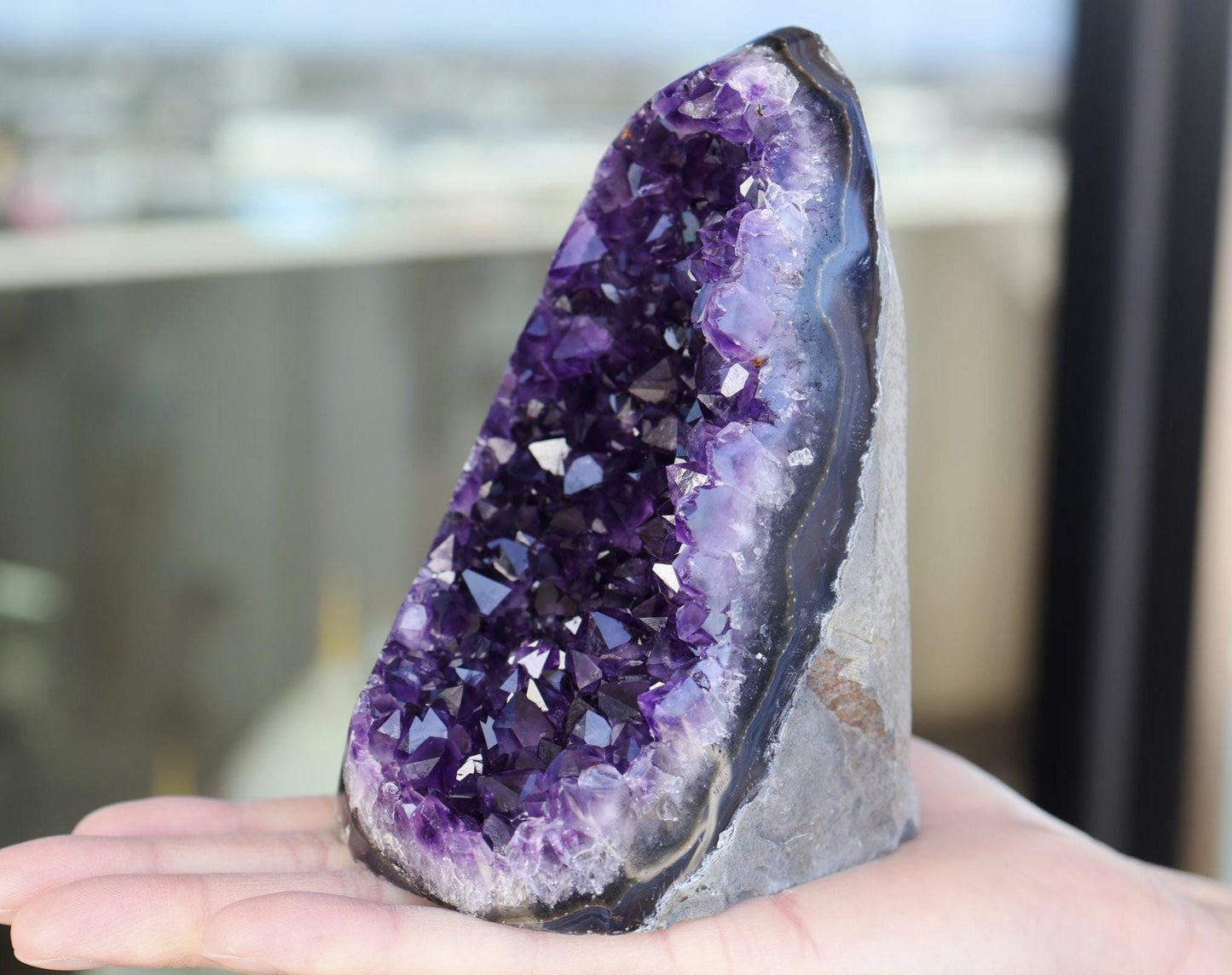 Natural Amethyst Geode Cluster 1085g – Raw Purple Crystal for Home Decor & Display