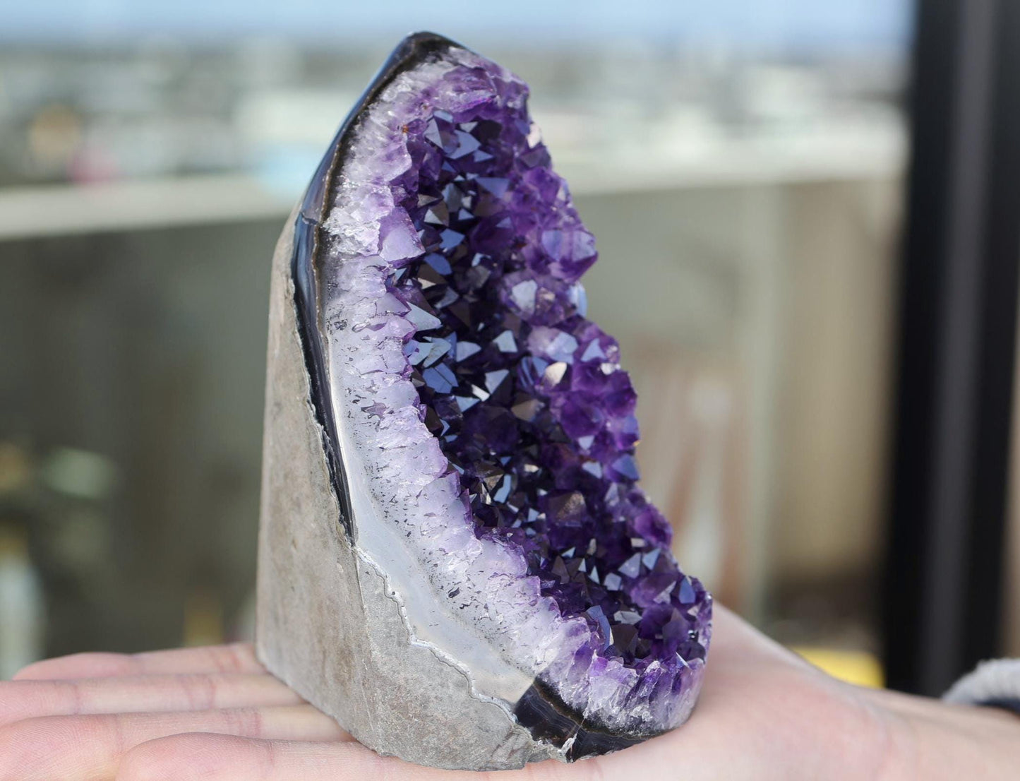 Natural Amethyst Geode Cluster 1085g – Raw Purple Crystal for Home Decor & Display
