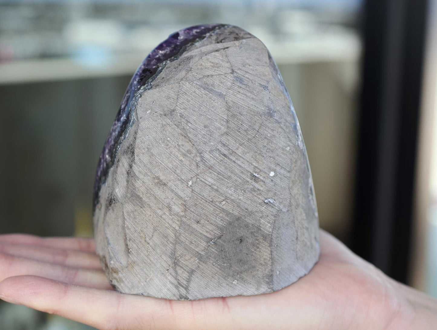 Natural Amethyst Geode Cluster 1080g – Purple Crystal for Home Decor & Display