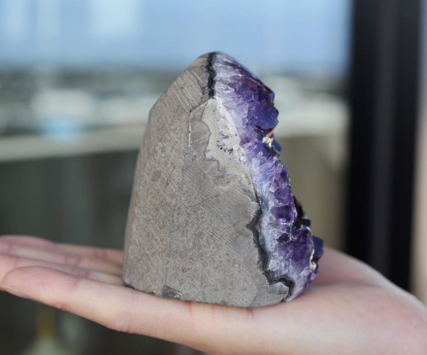 Natural Amethyst Geode Cluster 764g – Raw Purple Crystal for Home Decor & Display