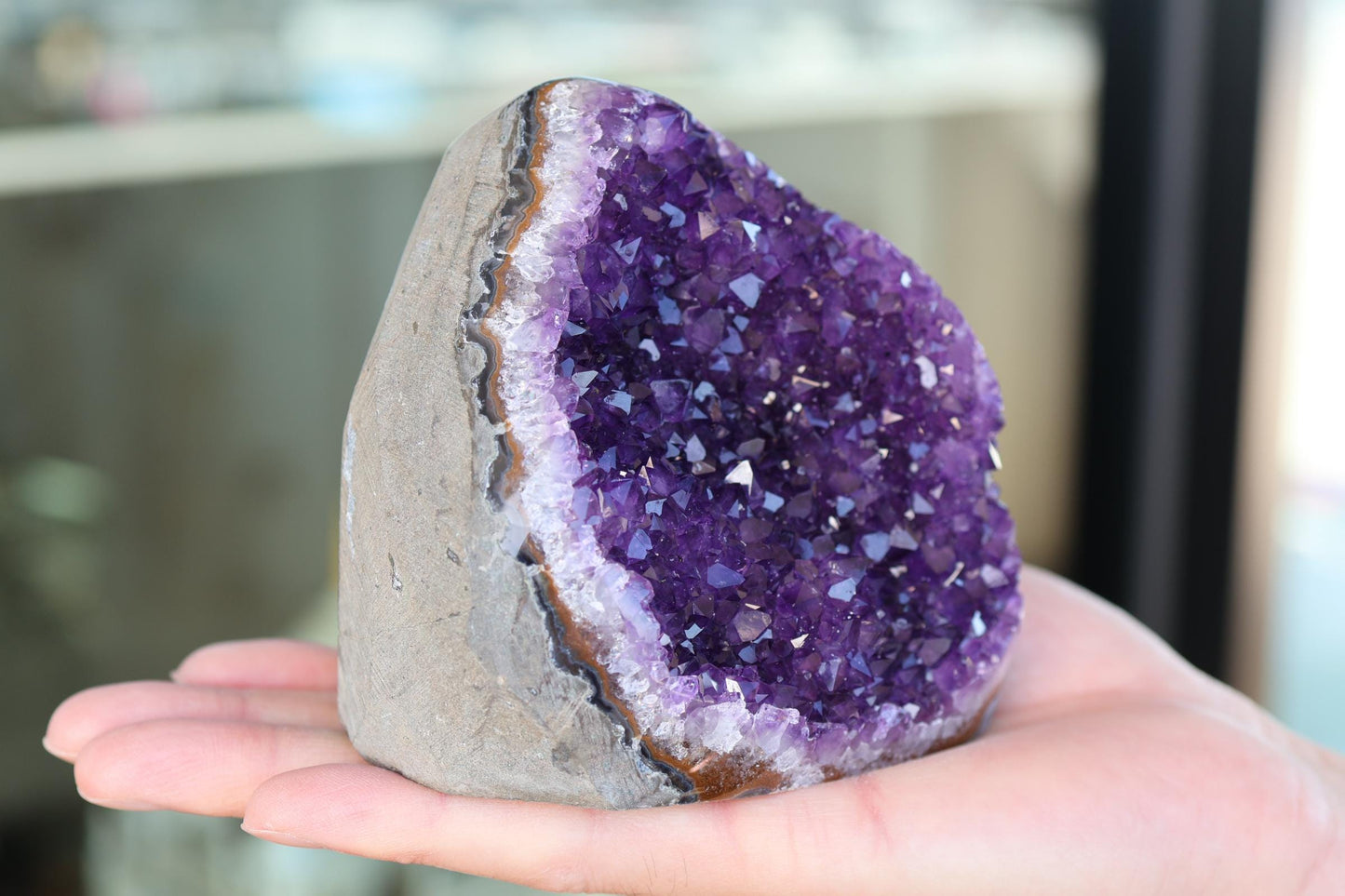 Natural Amethyst Geode 829g – Purple Crystal for Home Decor & Display