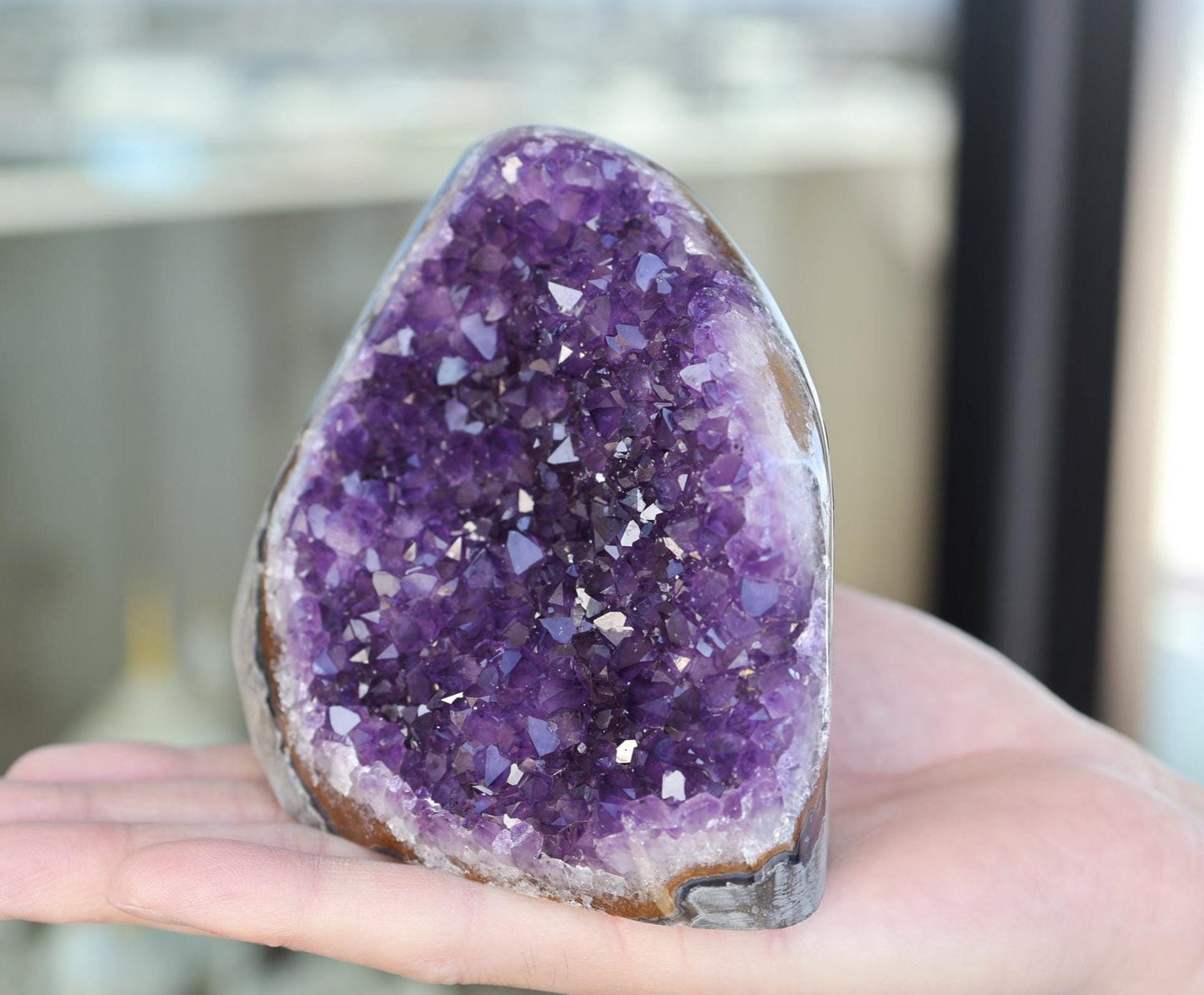 Natural Amethyst Geode 829g – Purple Crystal for Home Decor & Display