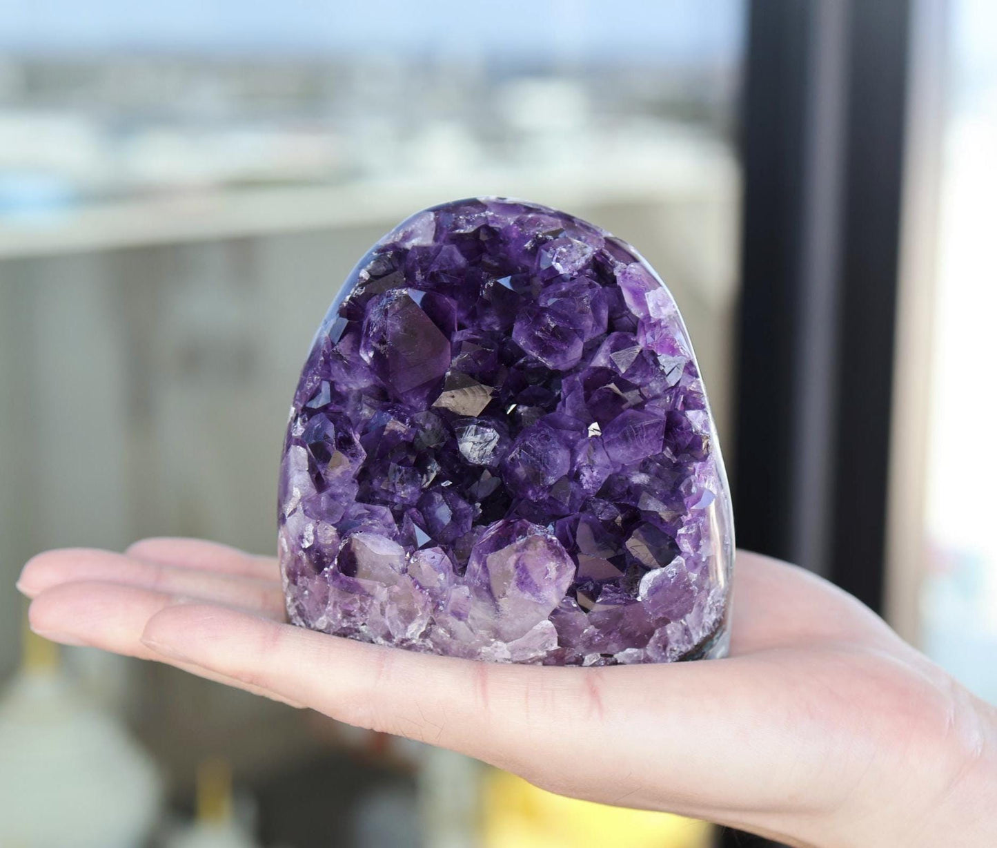Natural Amethyst Geode Cluster 842g – Raw Purple Crystal for Home Decor & Display
