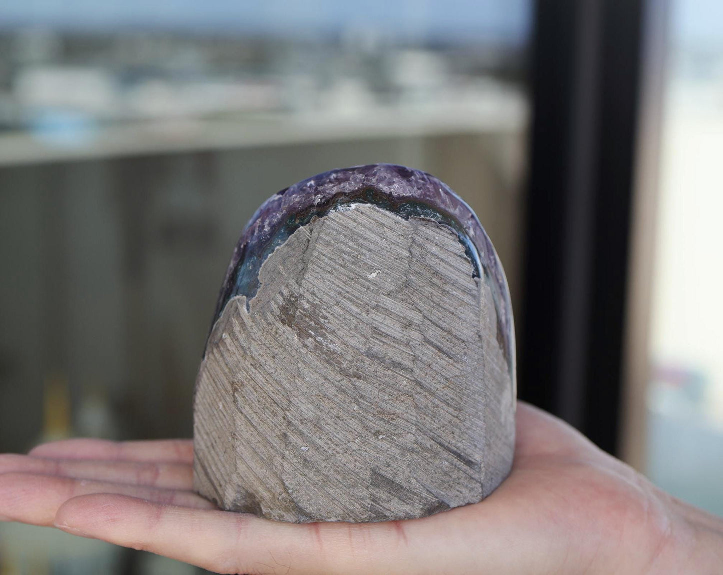 Natural Amethyst Geode Cluster 842g – Raw Purple Crystal for Home Decor & Display